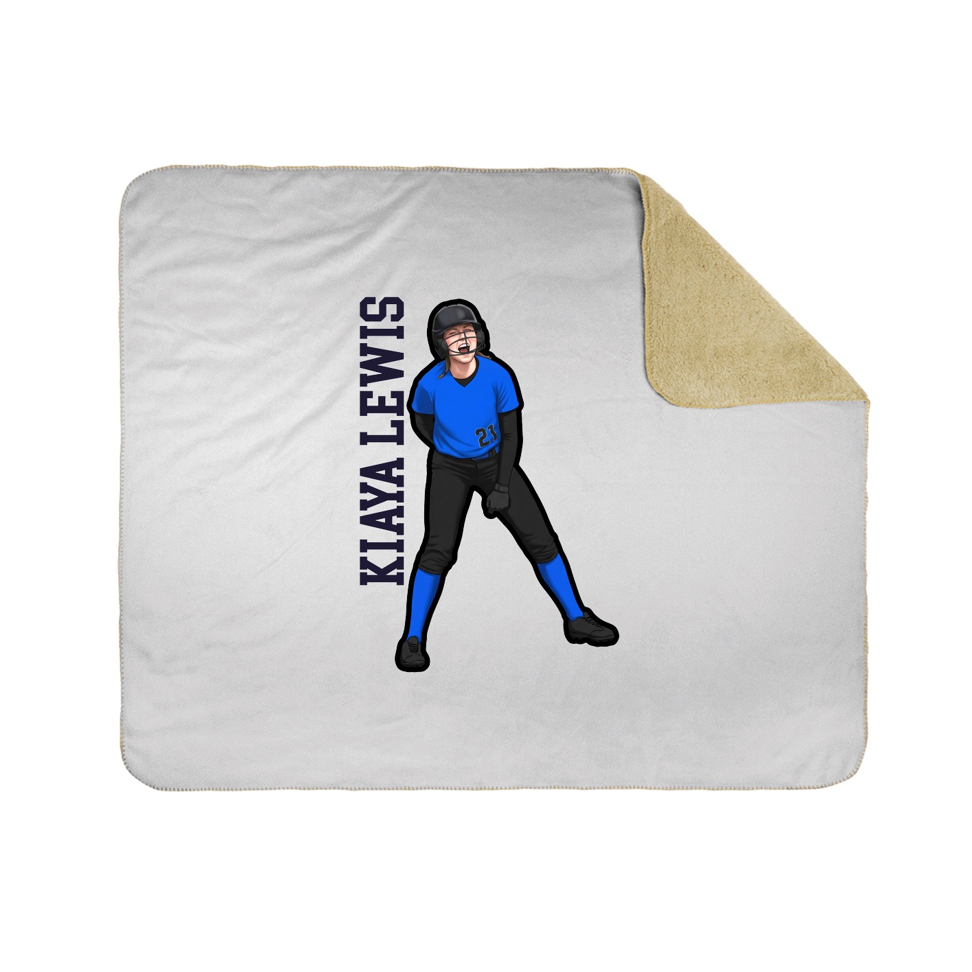 Throw Blanket — Name Vertical in White