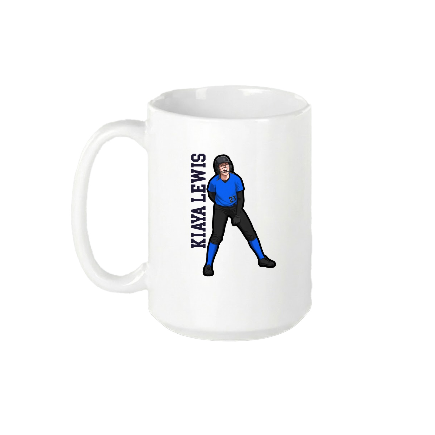 15oz Coffee Mug — Name Vertical in White