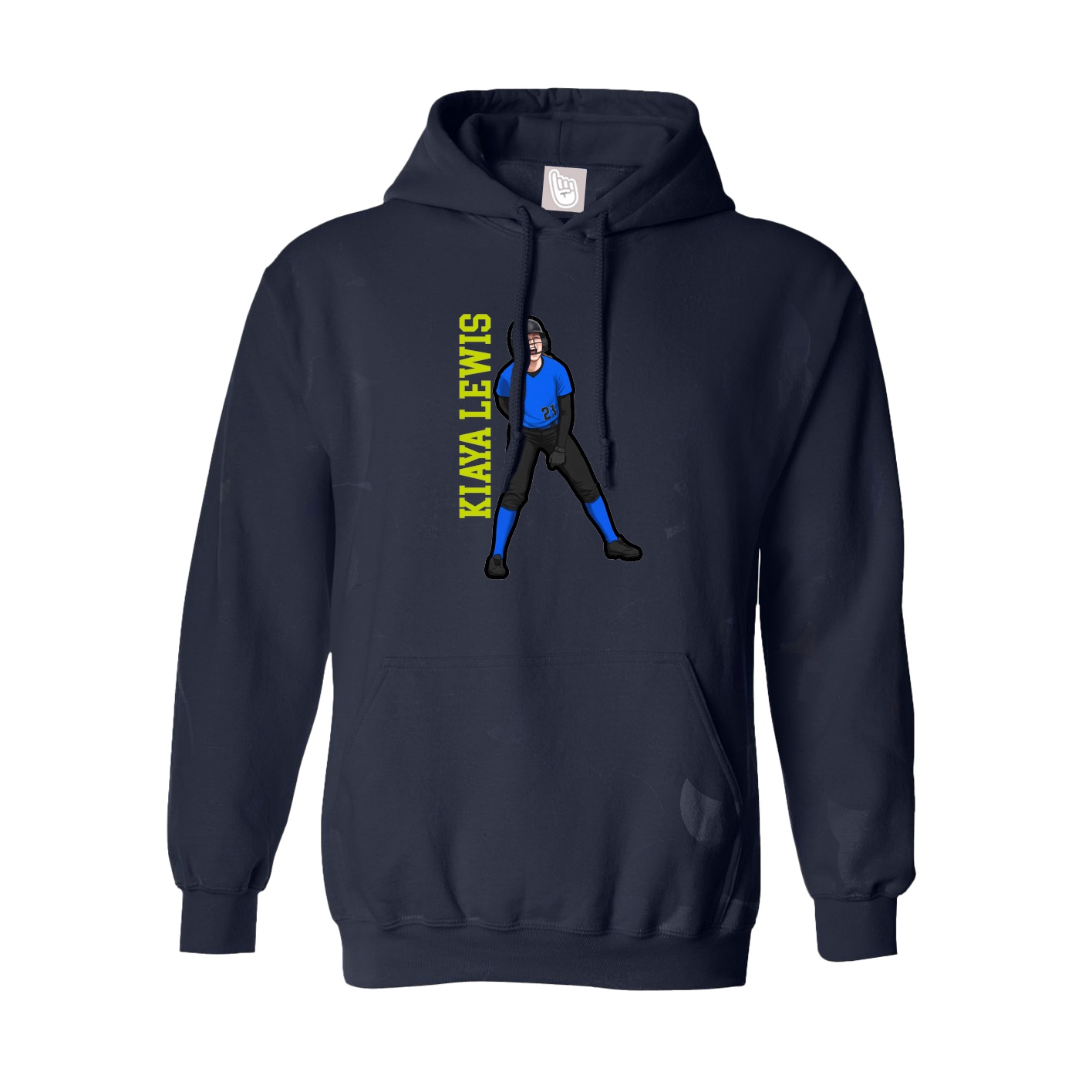 Hoodie — Name Vertical in Navy