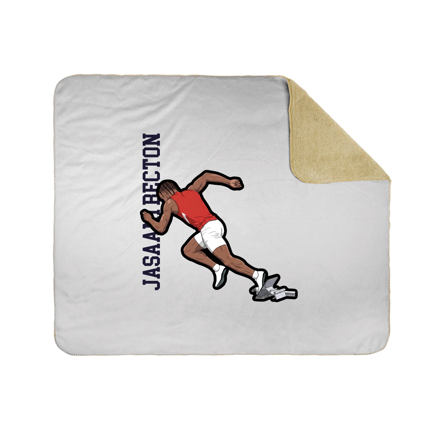 Throw Blanket — Name Vertical in White