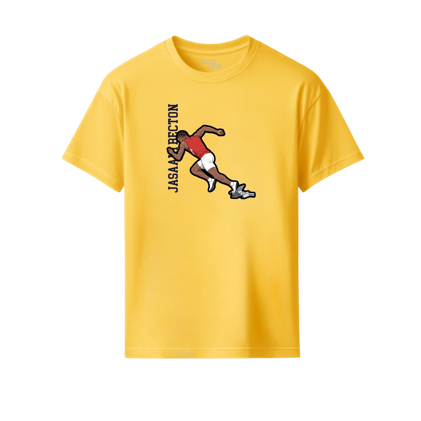 Youth Tee — Name Vertical in Yellow