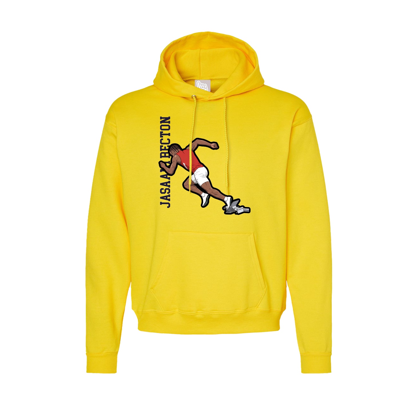 Hoodie — Name Vertical in Yellow