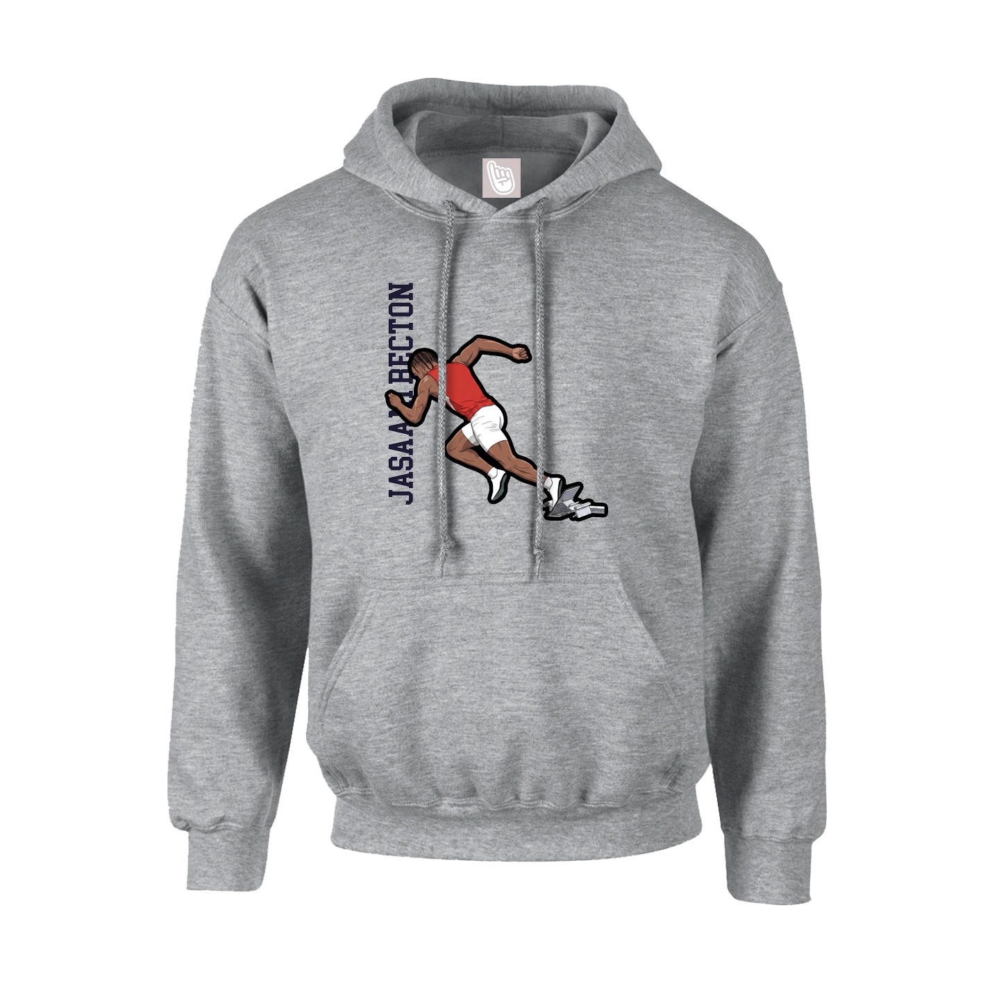 Youth Hoodie — Name Vertical in Grey