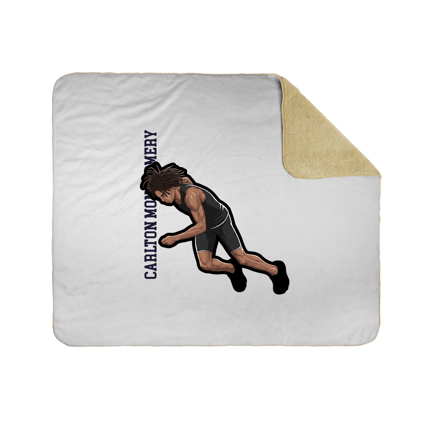 Throw Blanket — Name Vertical in White