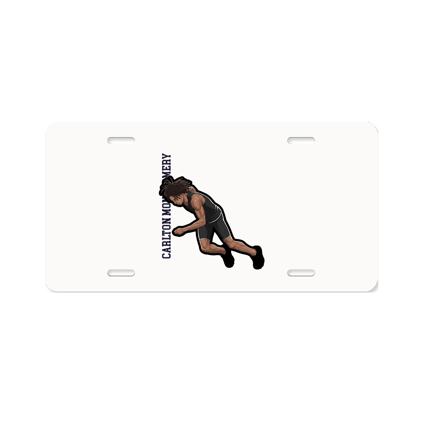 License Plate — Name Vertical in Classic