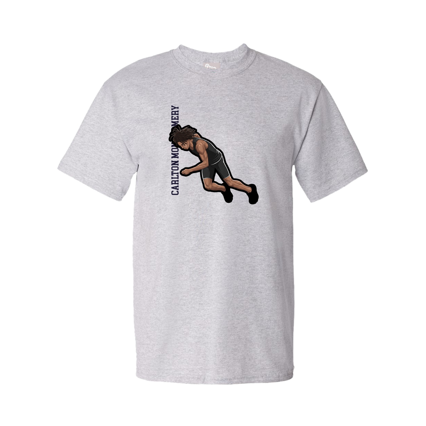 Youth Tee — Name Vertical in Grey