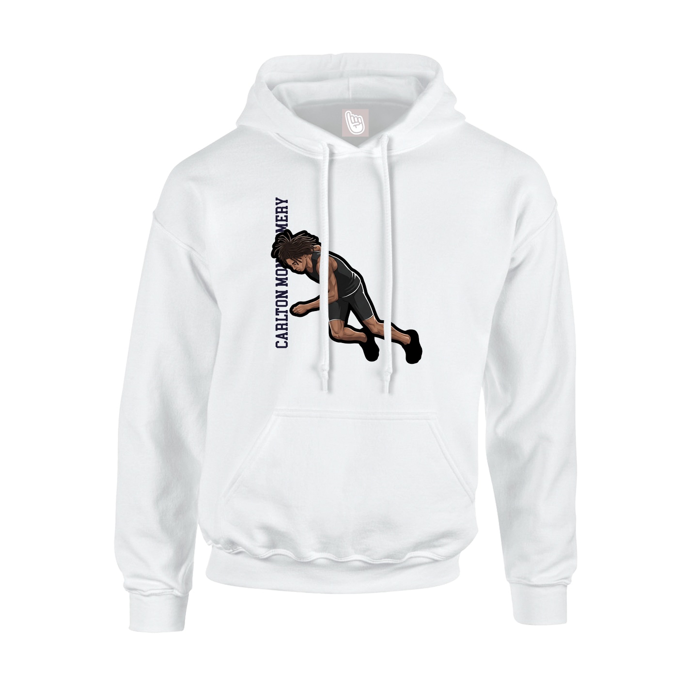 Youth Hoodie — Name Vertical in White
