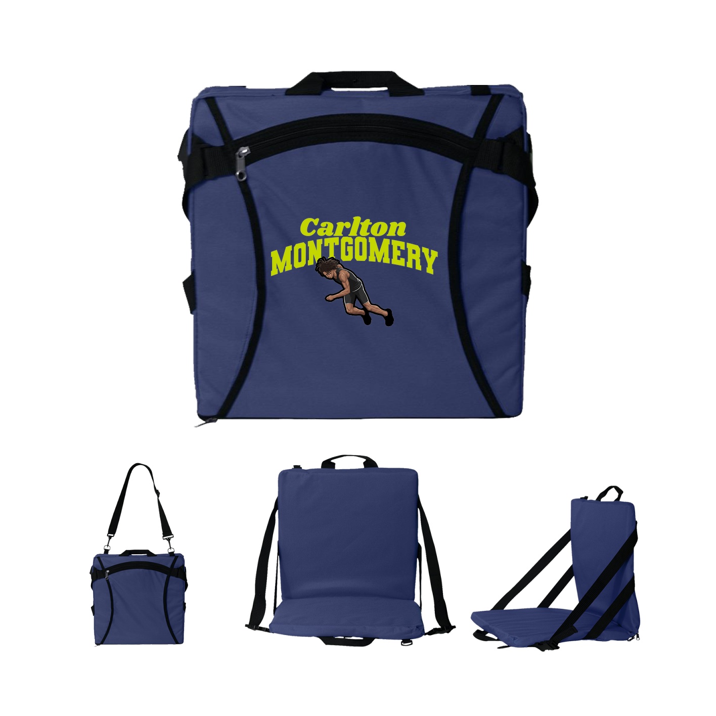 Folding Stadium Seat — Signature Arch in Navy