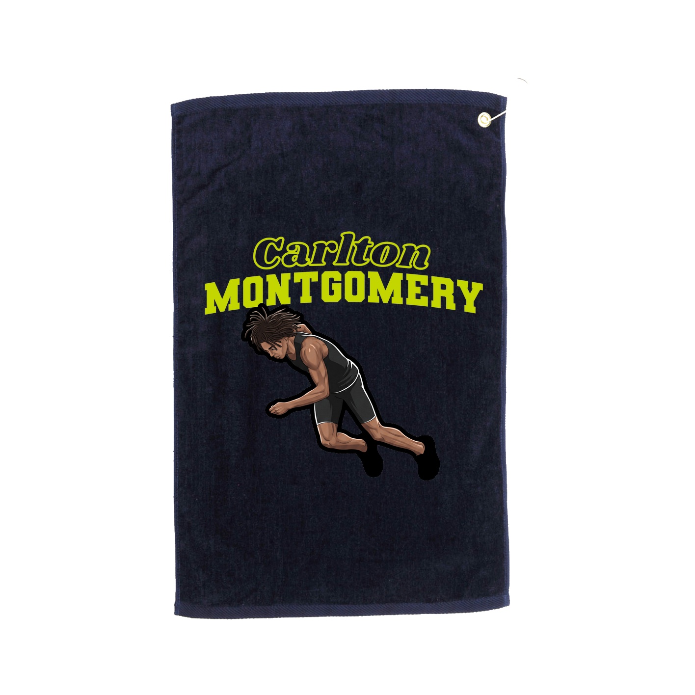 Golf Towel — Name Arch in Navy