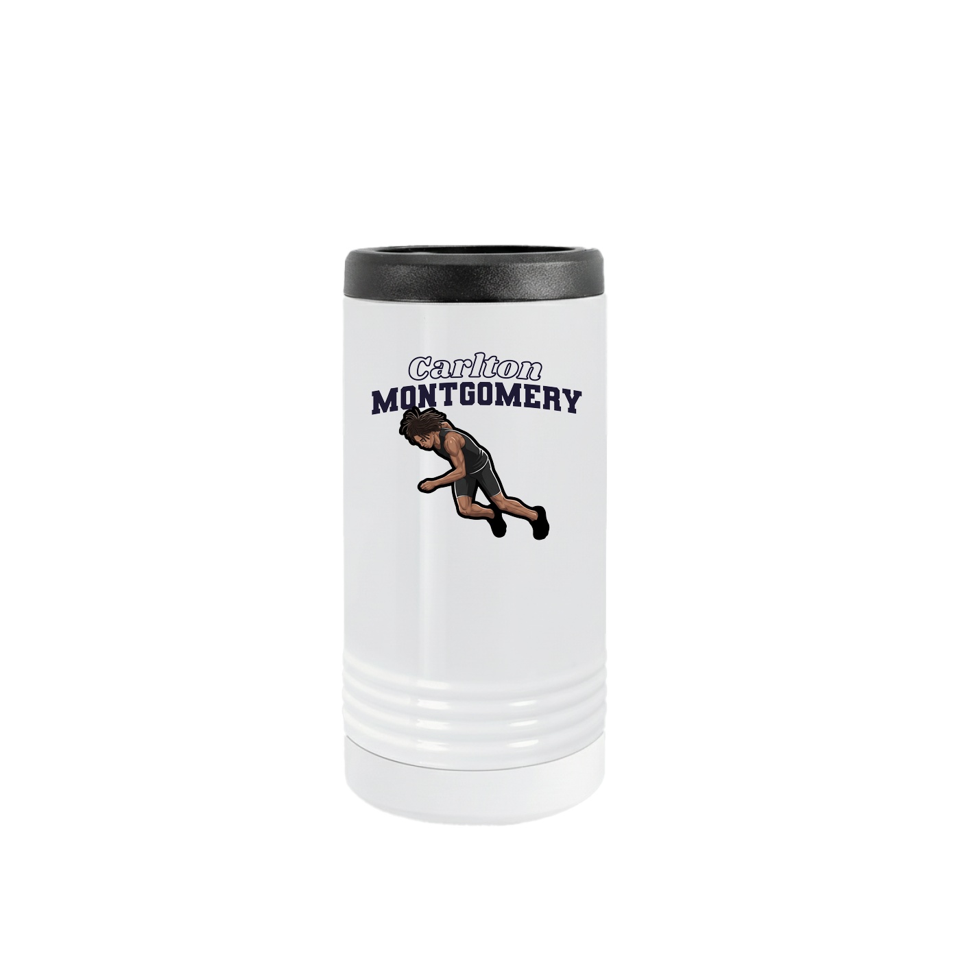 Slim Beverage Holder — Name Arch in White