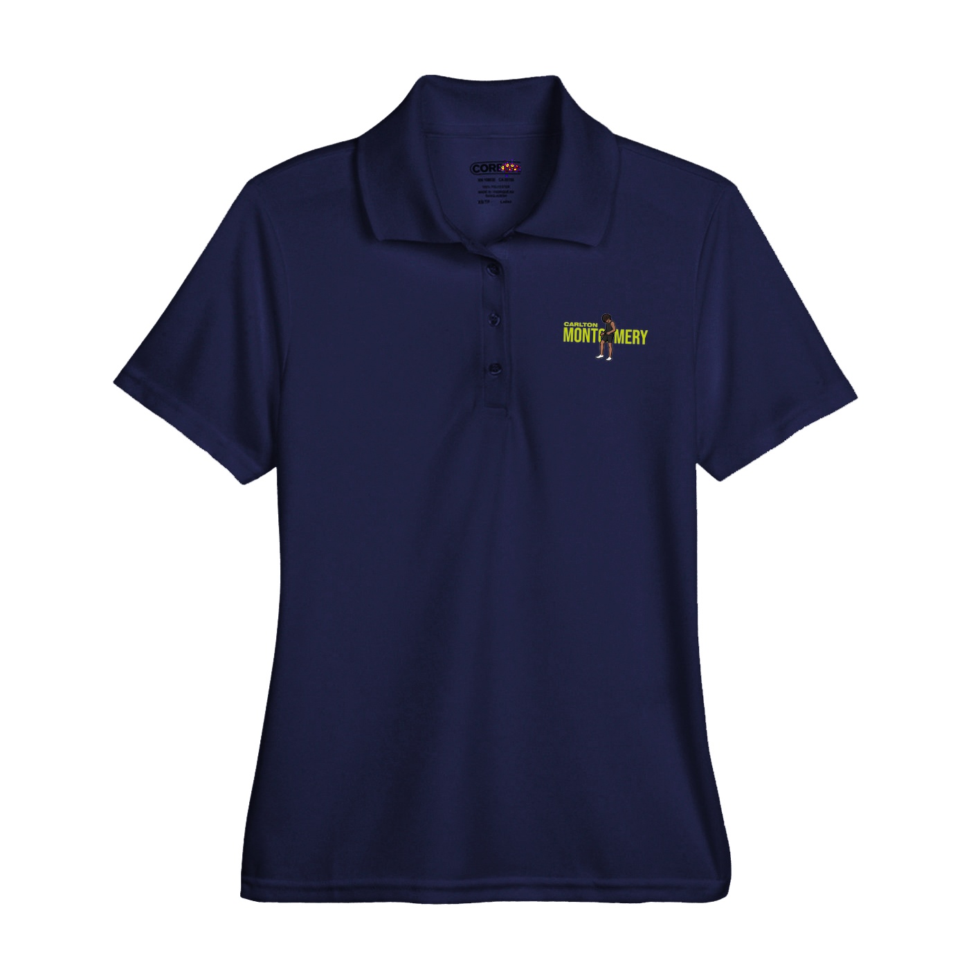 Womens Performance Polo — Player Name in Navy
