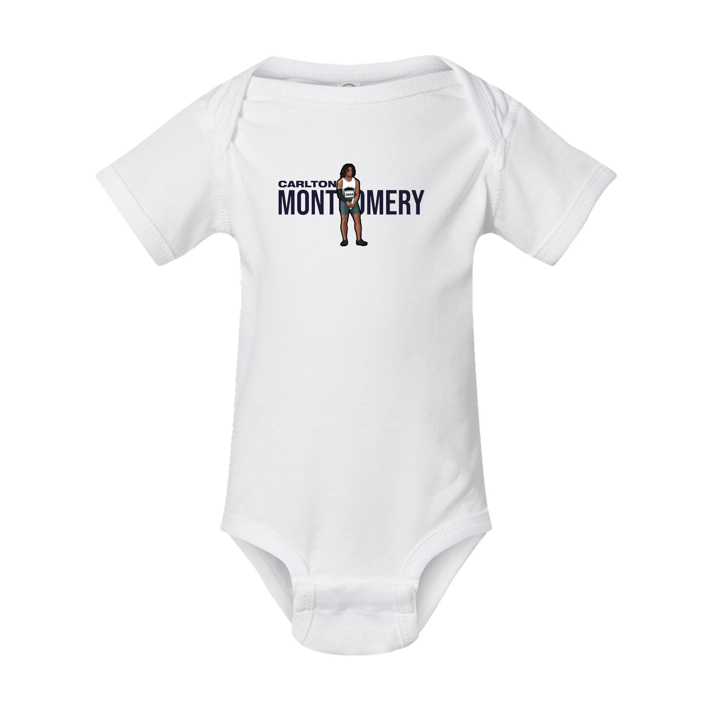 Baby Onesie — Player Name in White
