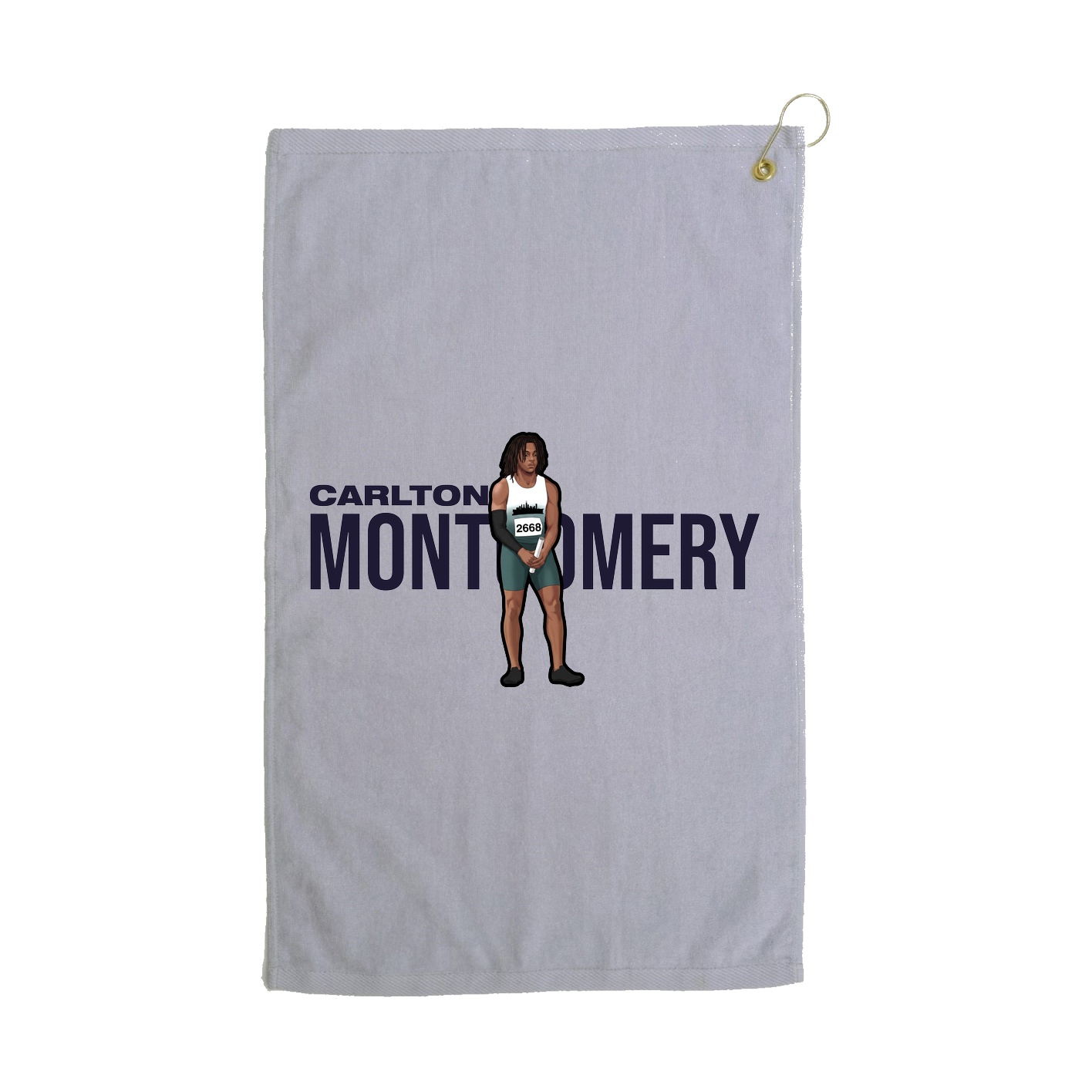 Golf Towel — Player Name in Grey