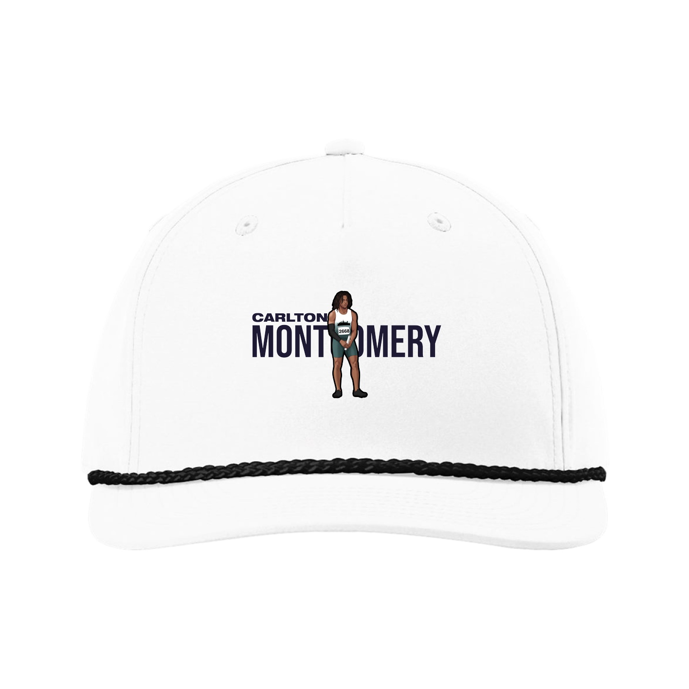 Five-Panel Classic Rope Cap — Player Name in White