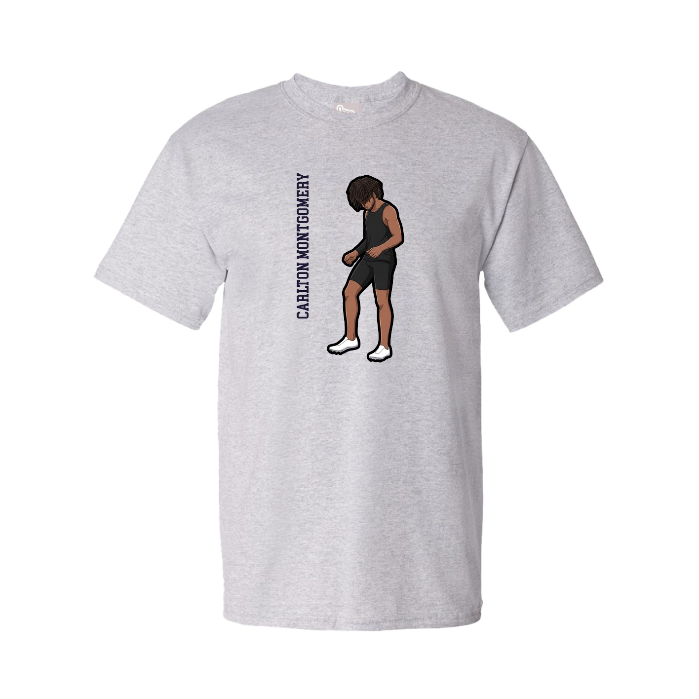 Tee — Name Vertical in Grey
