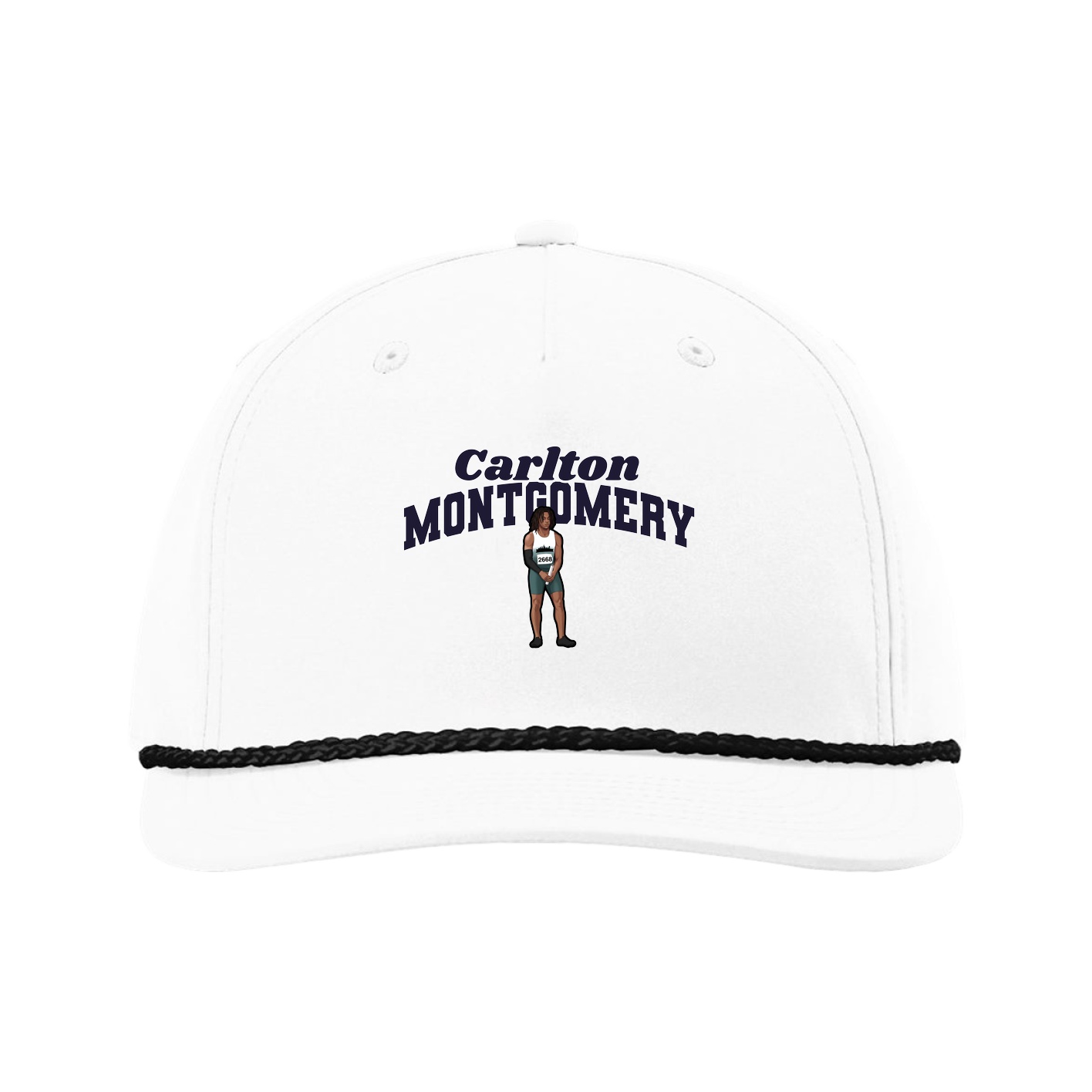 Five-Panel Classic Rope Cap — Signature Arch in White