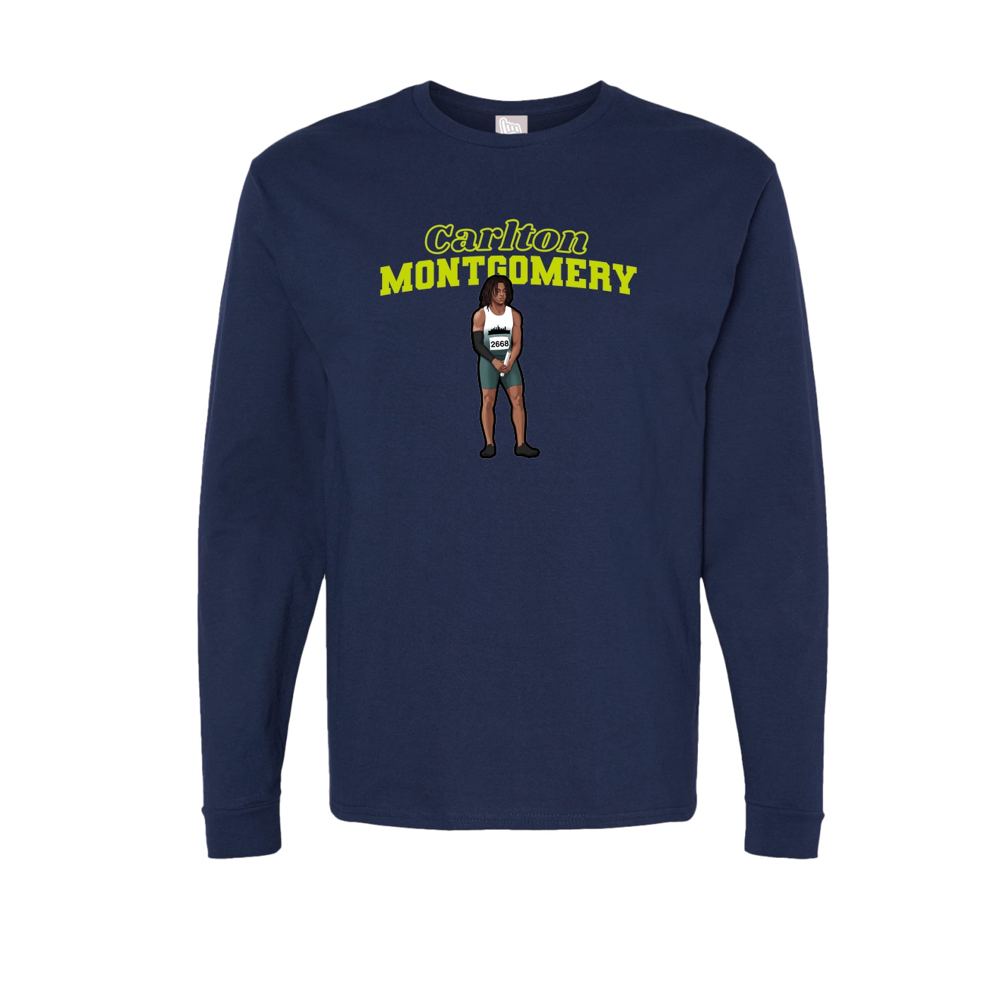 Long Sleeve Tee — Name Arch in Navy
