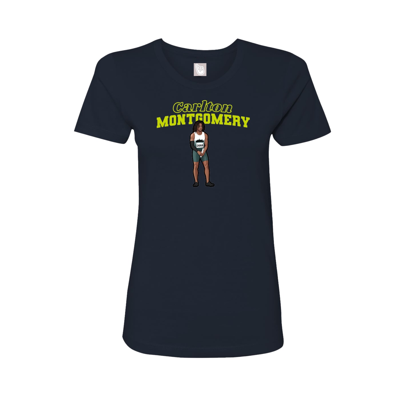 Fitted Women's Tee — Name Arch in Navy