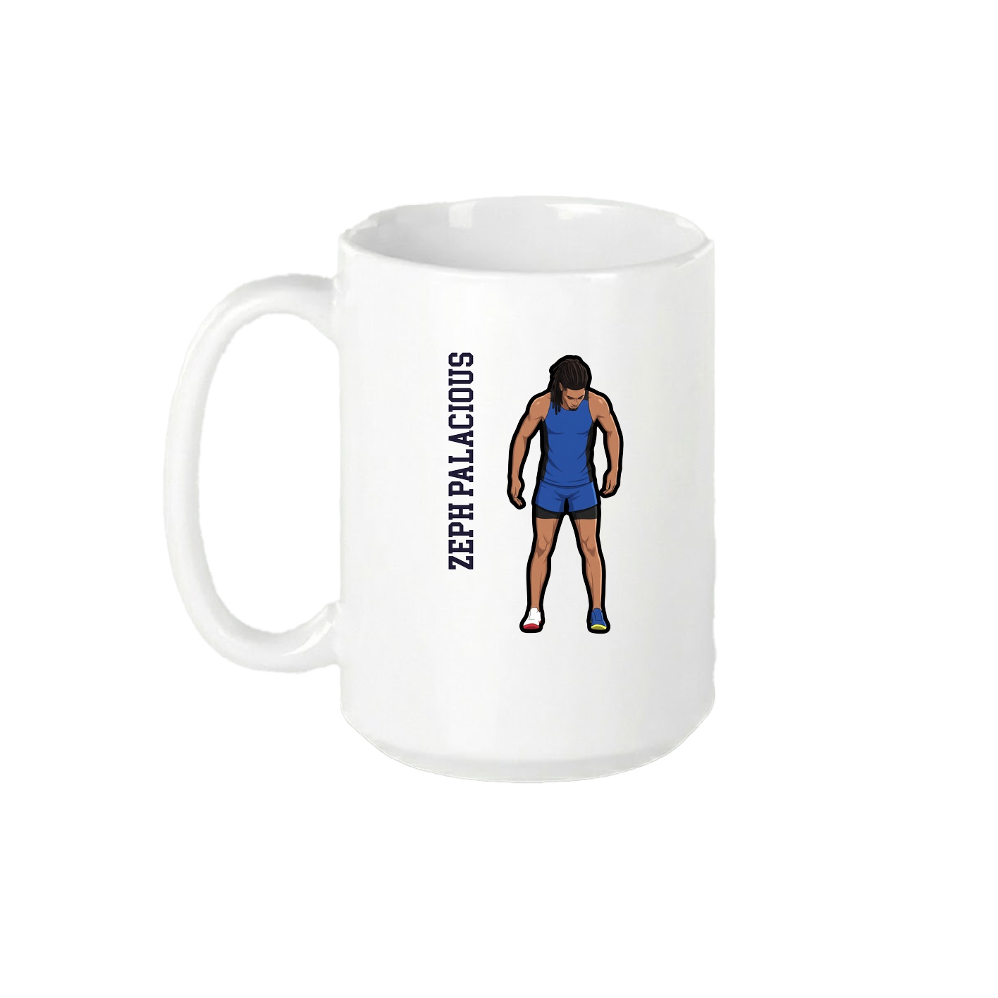 15oz Coffee Mug — Name Vertical in White