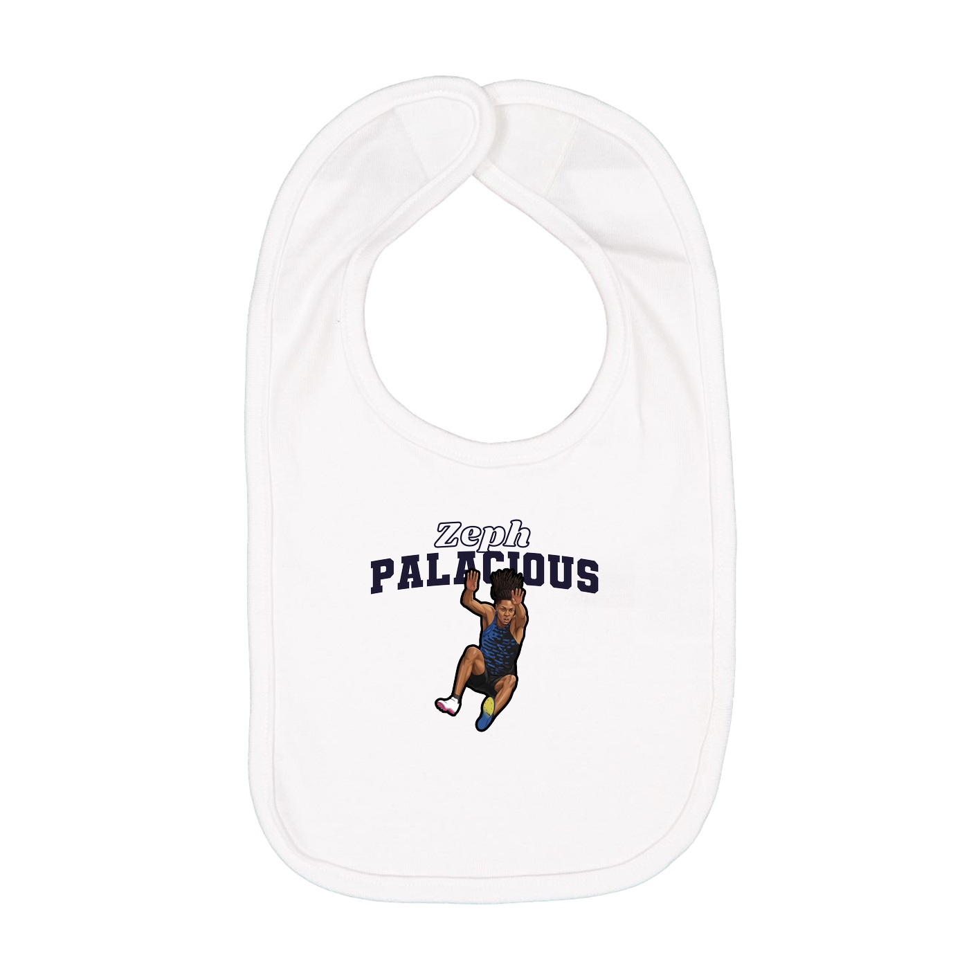 Infant Bib — Name Arch in White
