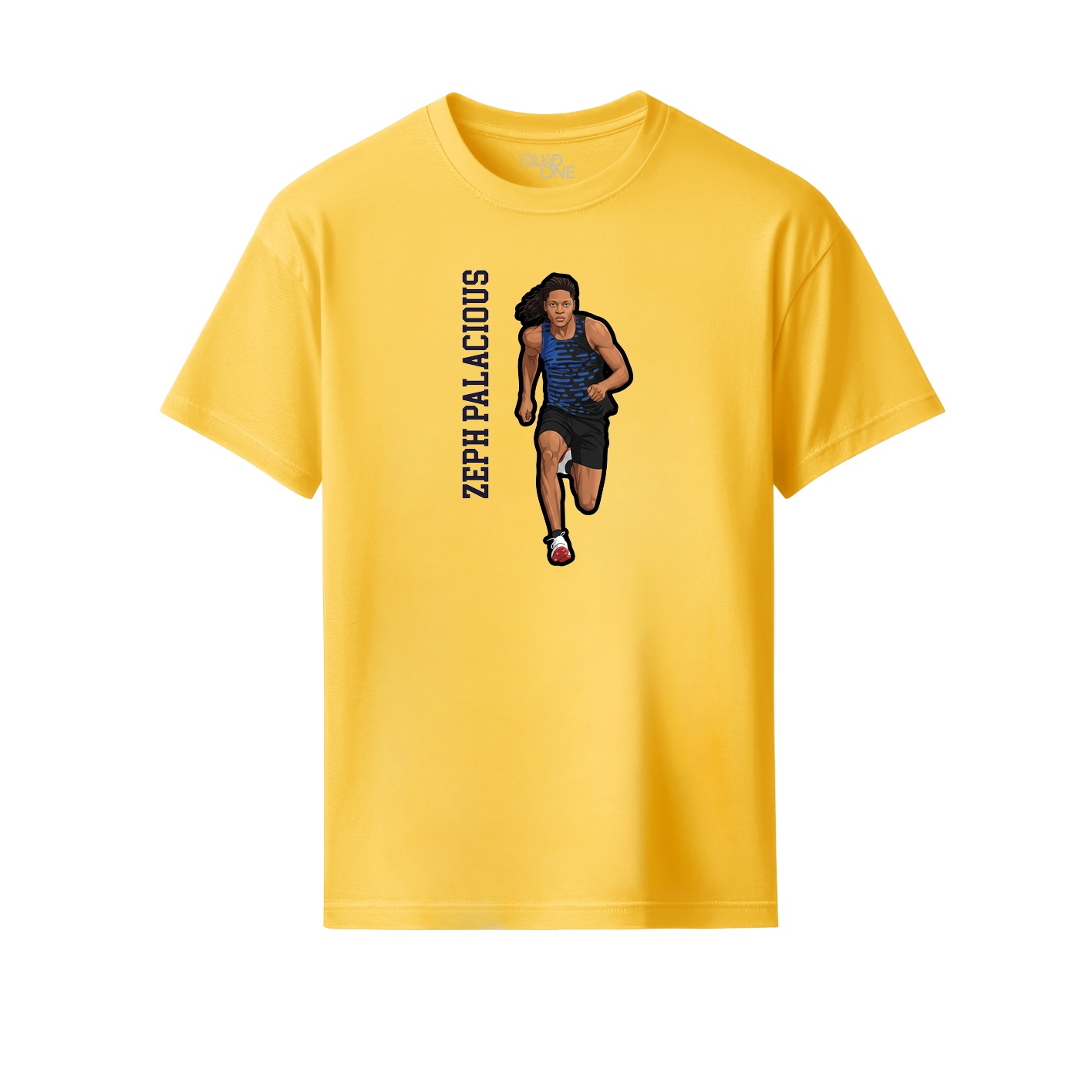 Youth Tee — Name Vertical in Yellow
