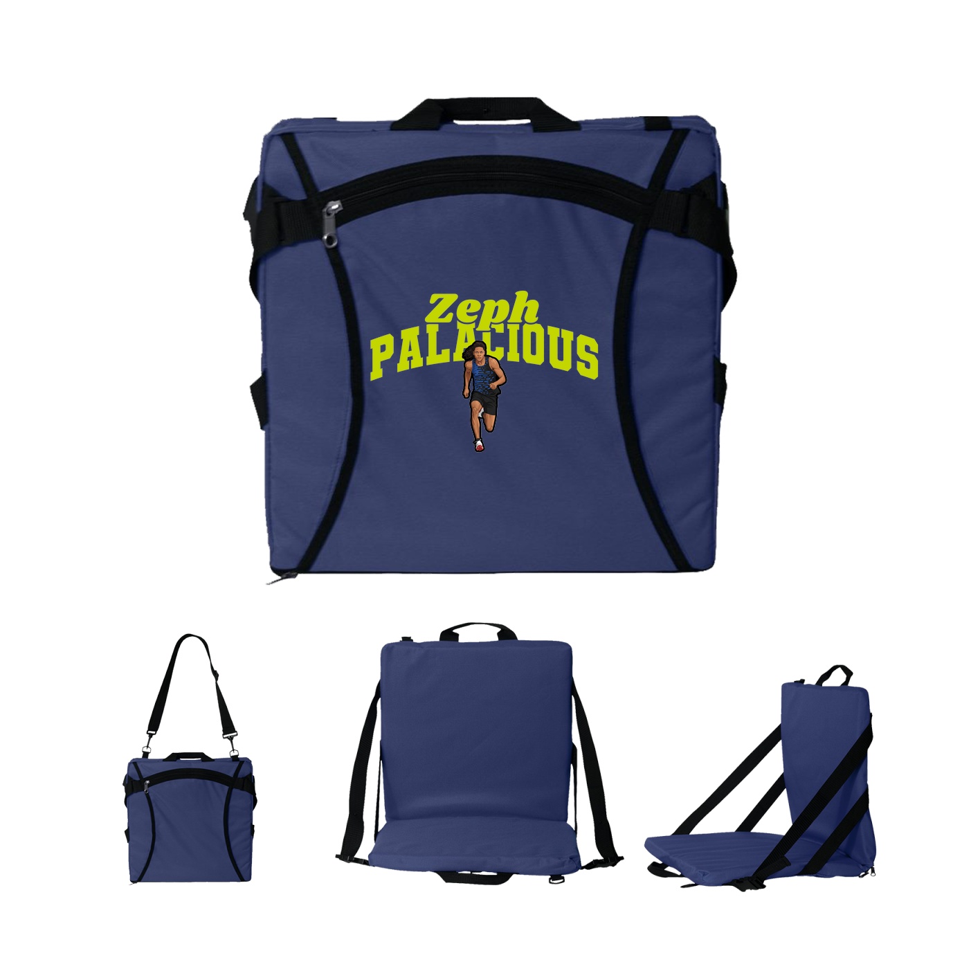 Folding Stadium Seat — Signature Arch in Navy