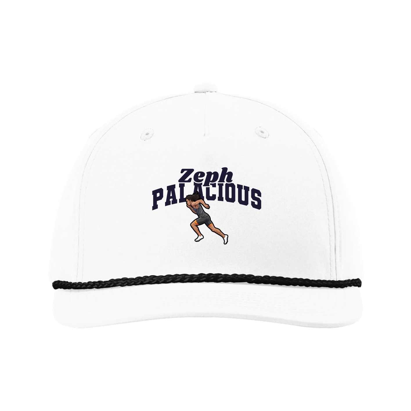 Five-Panel Classic Rope Cap — Signature Arch in White
