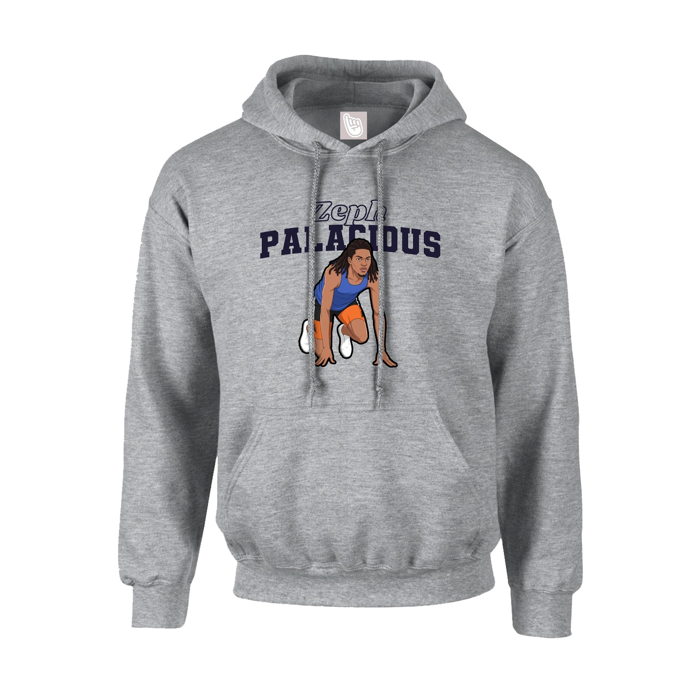 Youth Hoodie — Name Arch in Grey