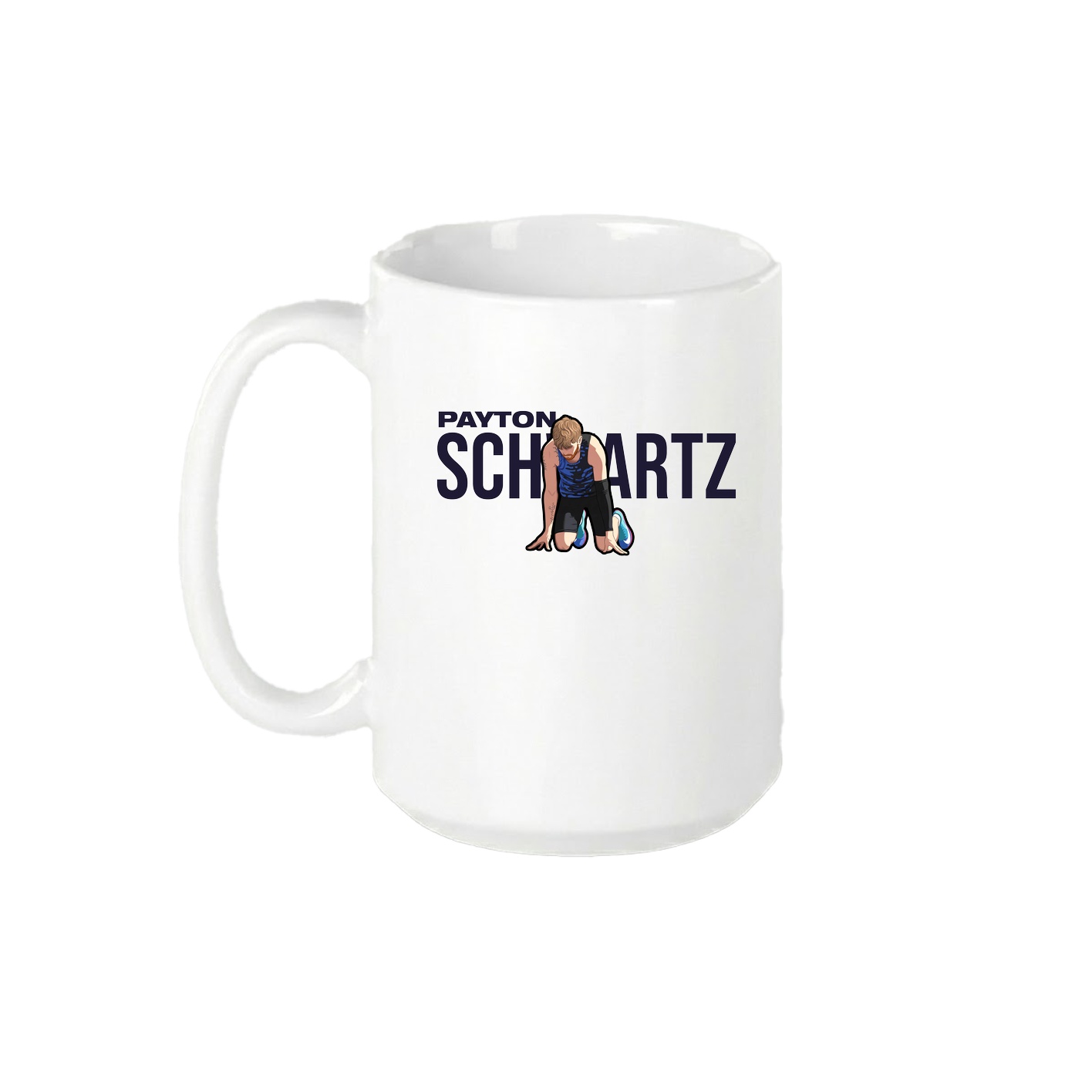 15oz Coffee Mug — Player Name in White
