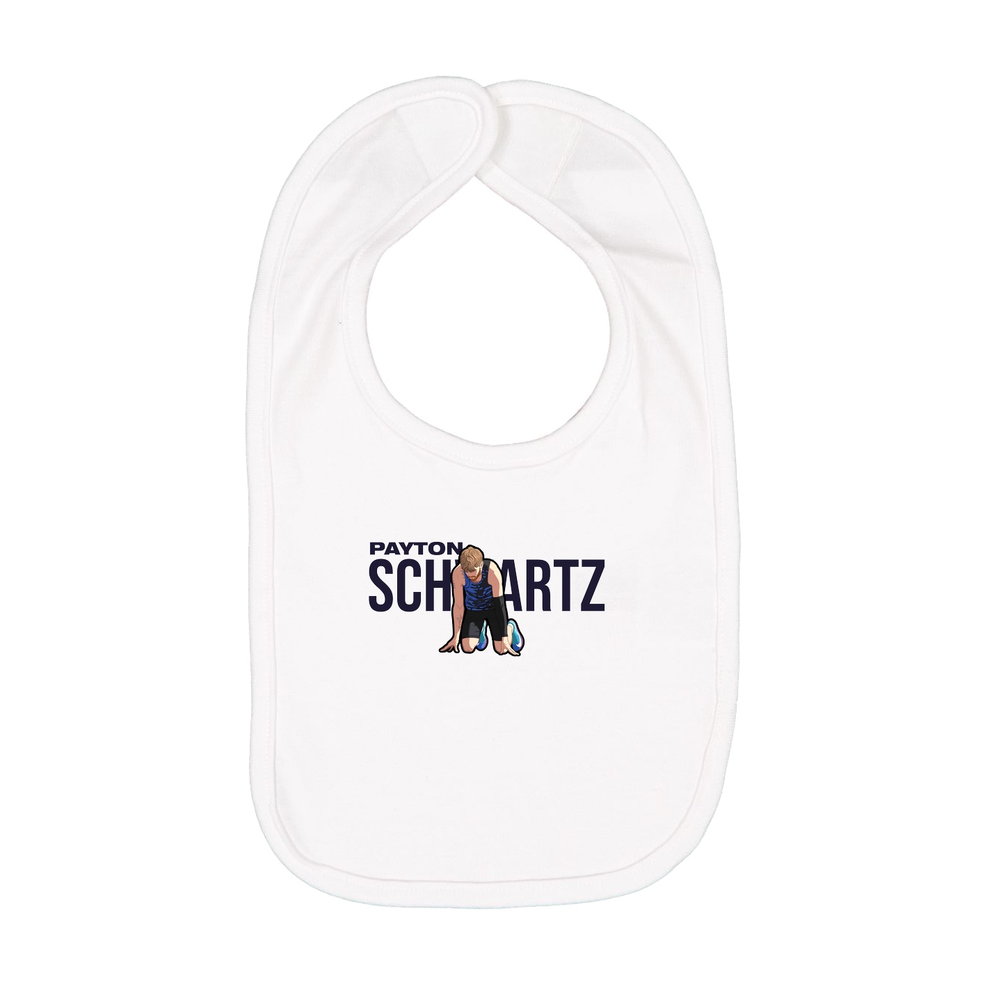 Infant Bib — Player Name in White