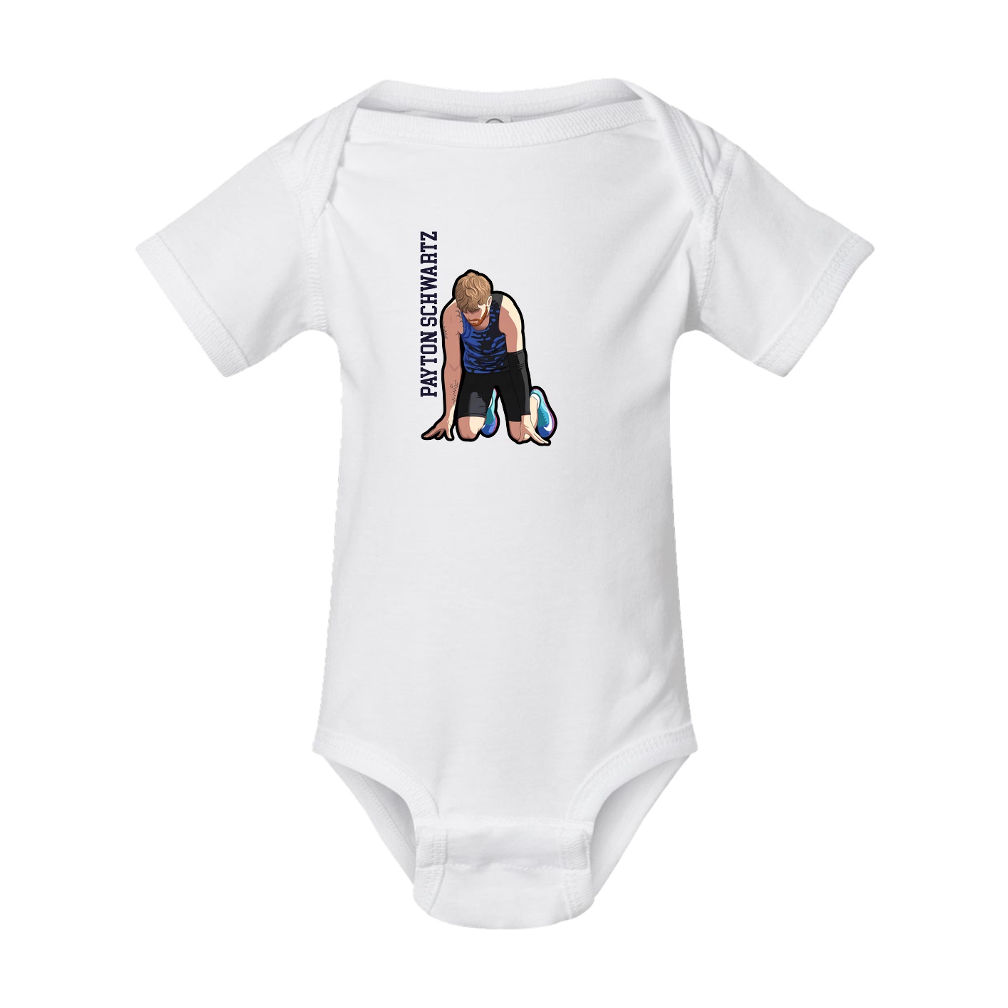 Baby Onesie — Name Vertical in White