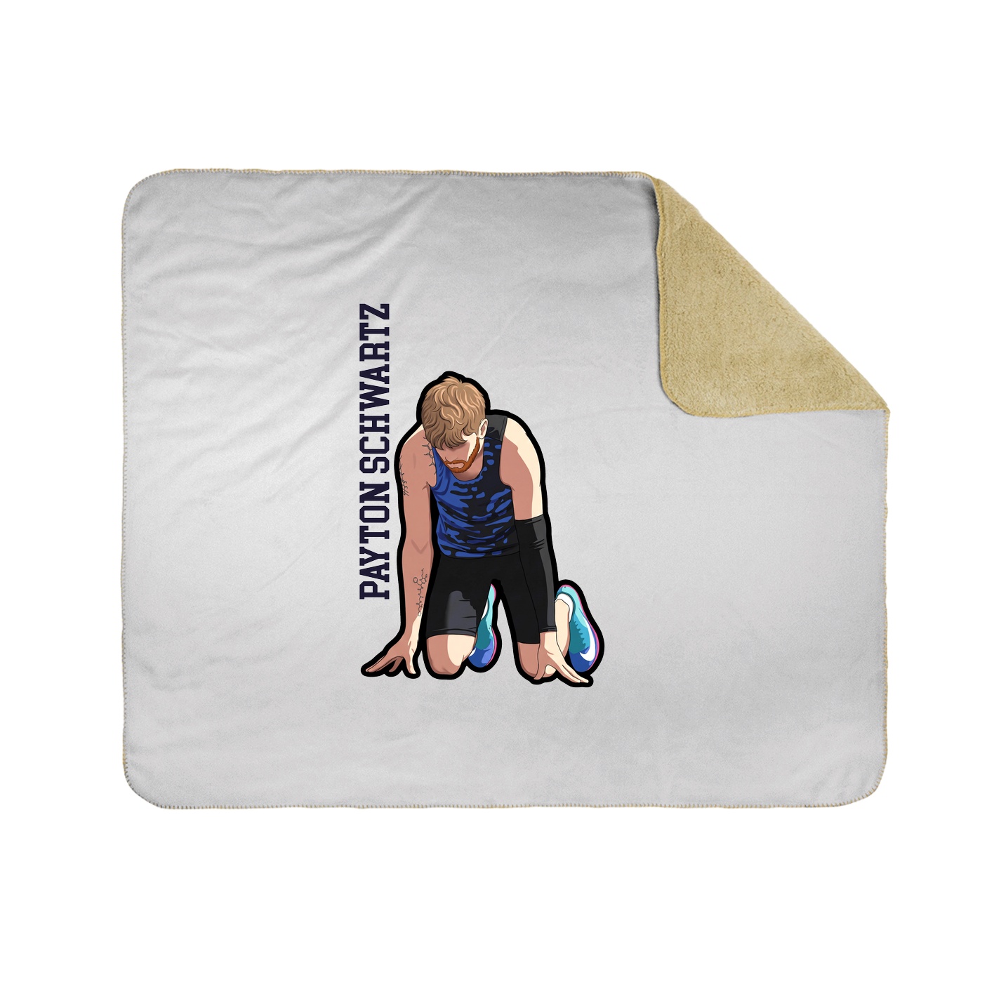 Throw Blanket — Name Vertical in White