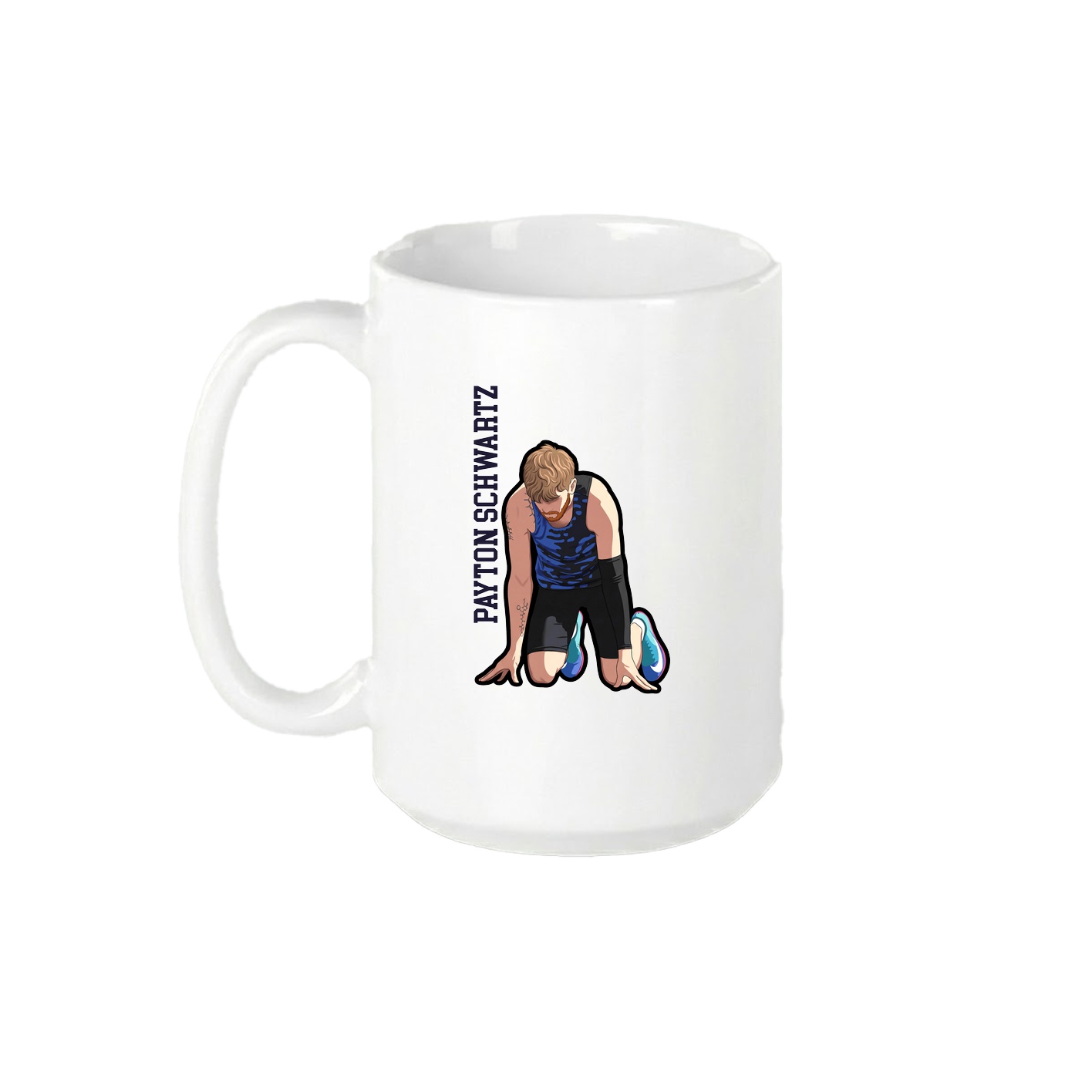 15oz Coffee Mug — Name Vertical in White