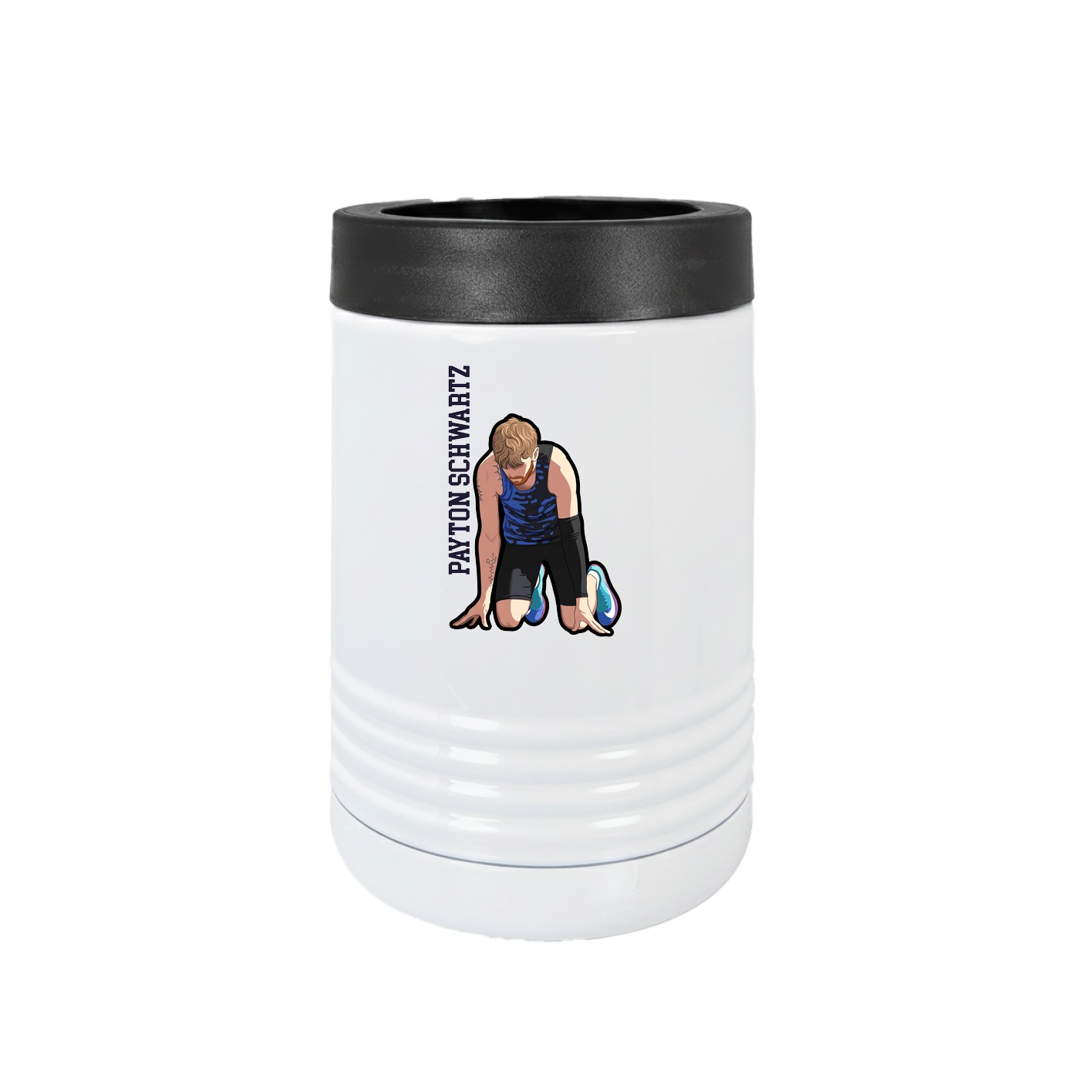 Beverage Holder — Name Vertical in White