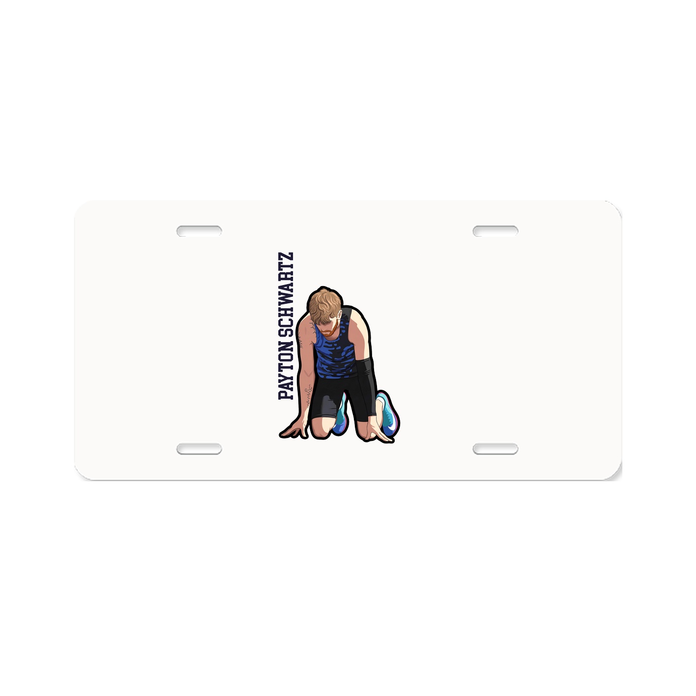 License Plate — Name Vertical in Classic