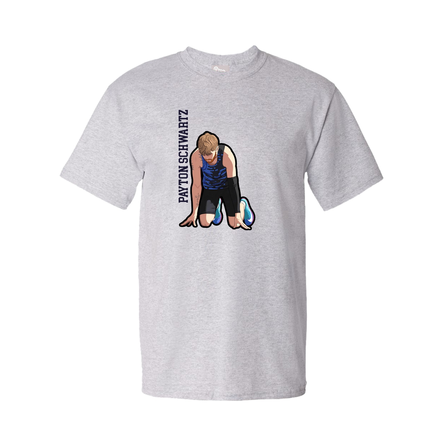 Tee — Name Vertical in Grey