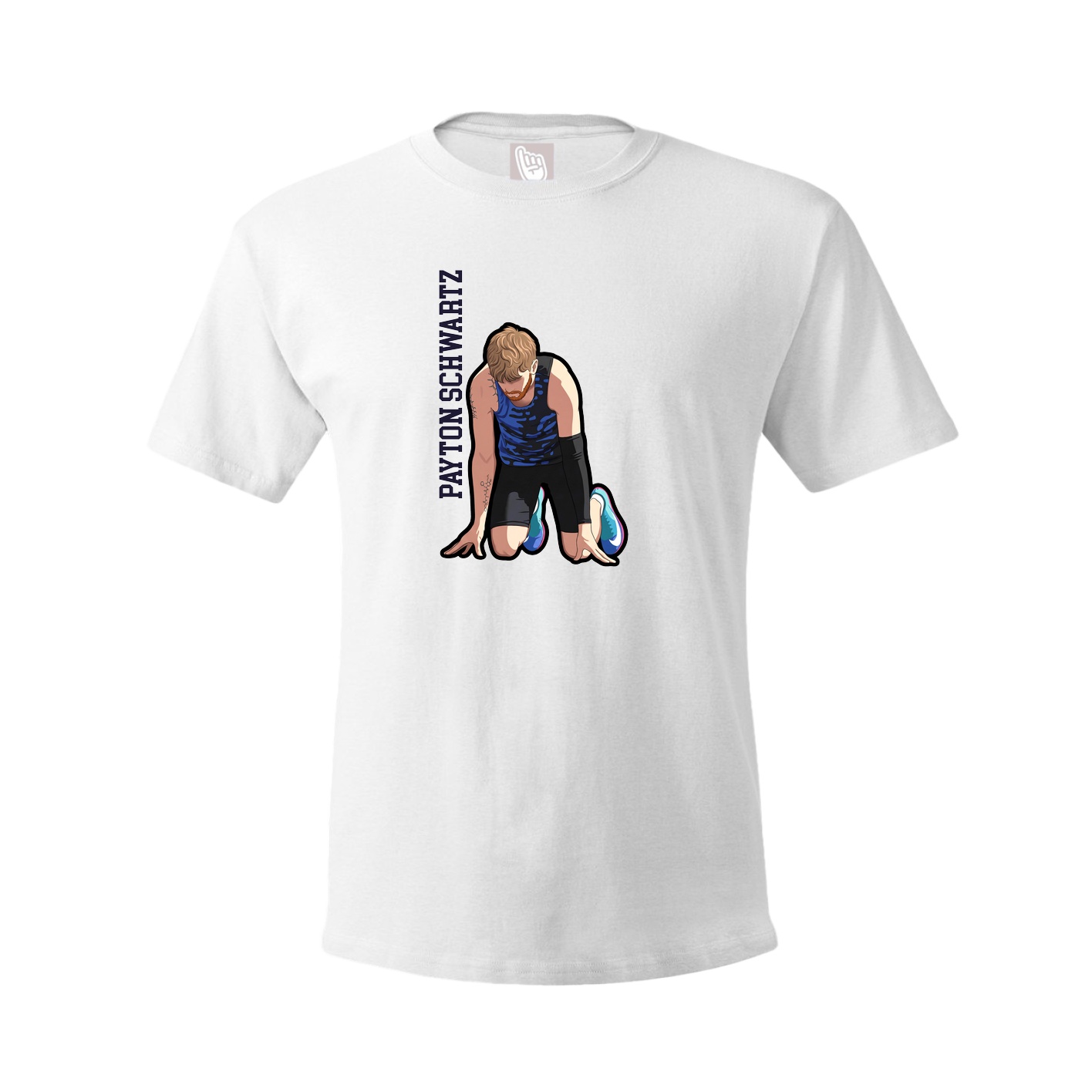 Youth Tee — Name Vertical in White