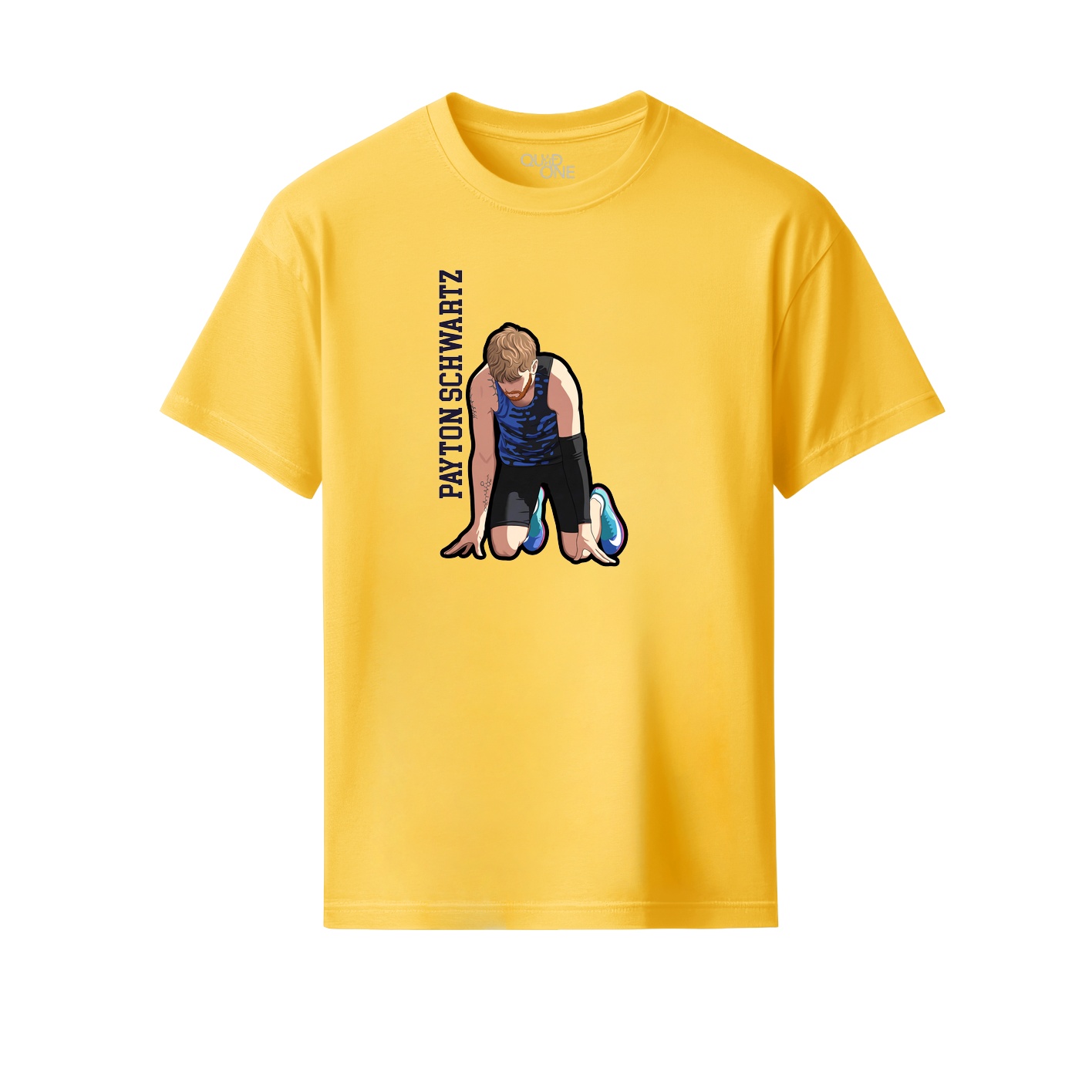 Youth Tee — Name Vertical in Yellow