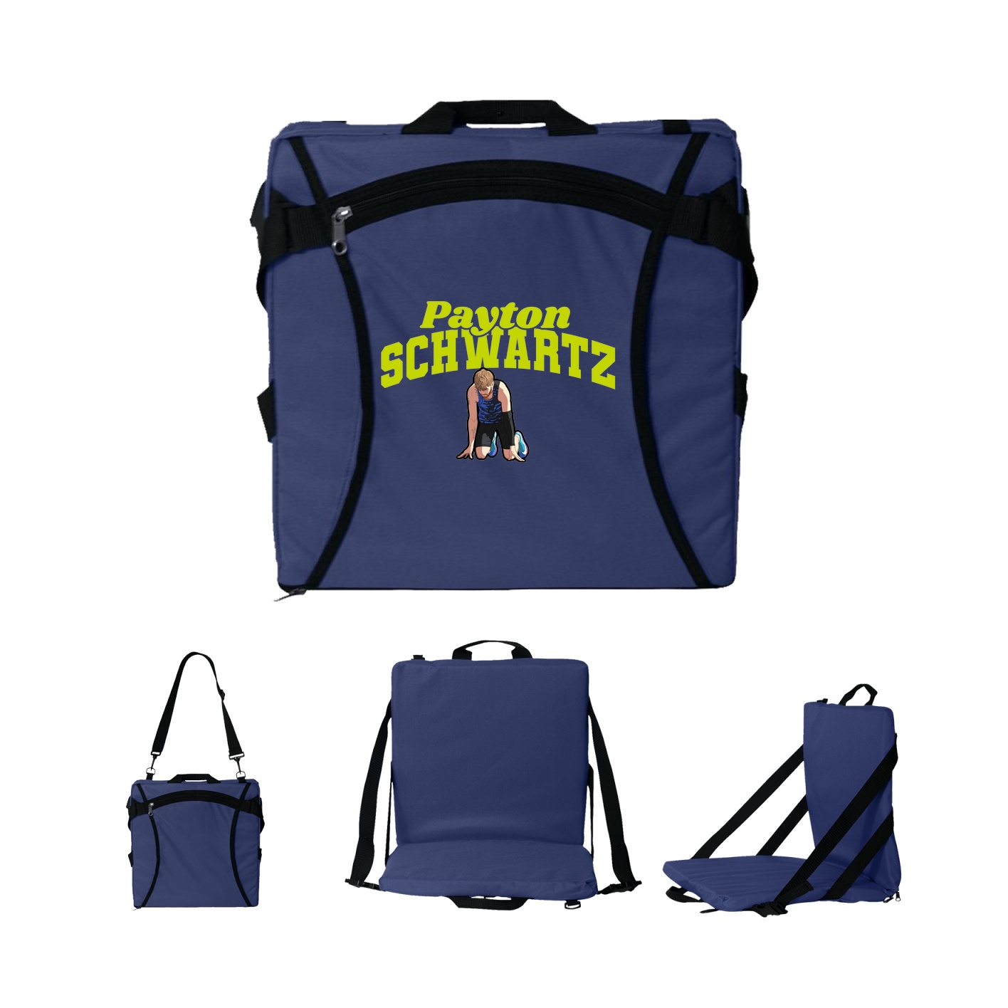 Folding Stadium Seat — Signature Arch in Navy