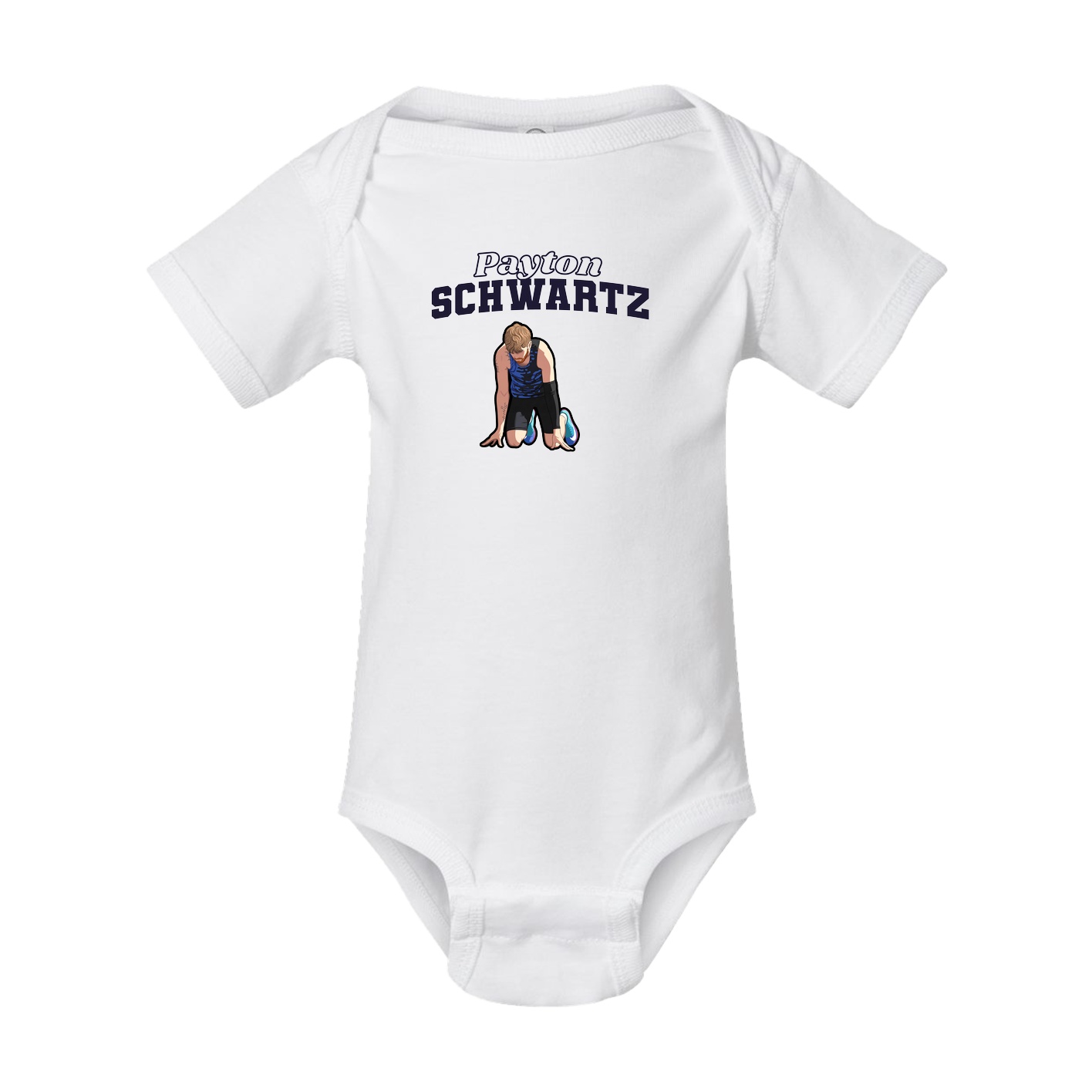 Baby Onesie — Name Arch in White