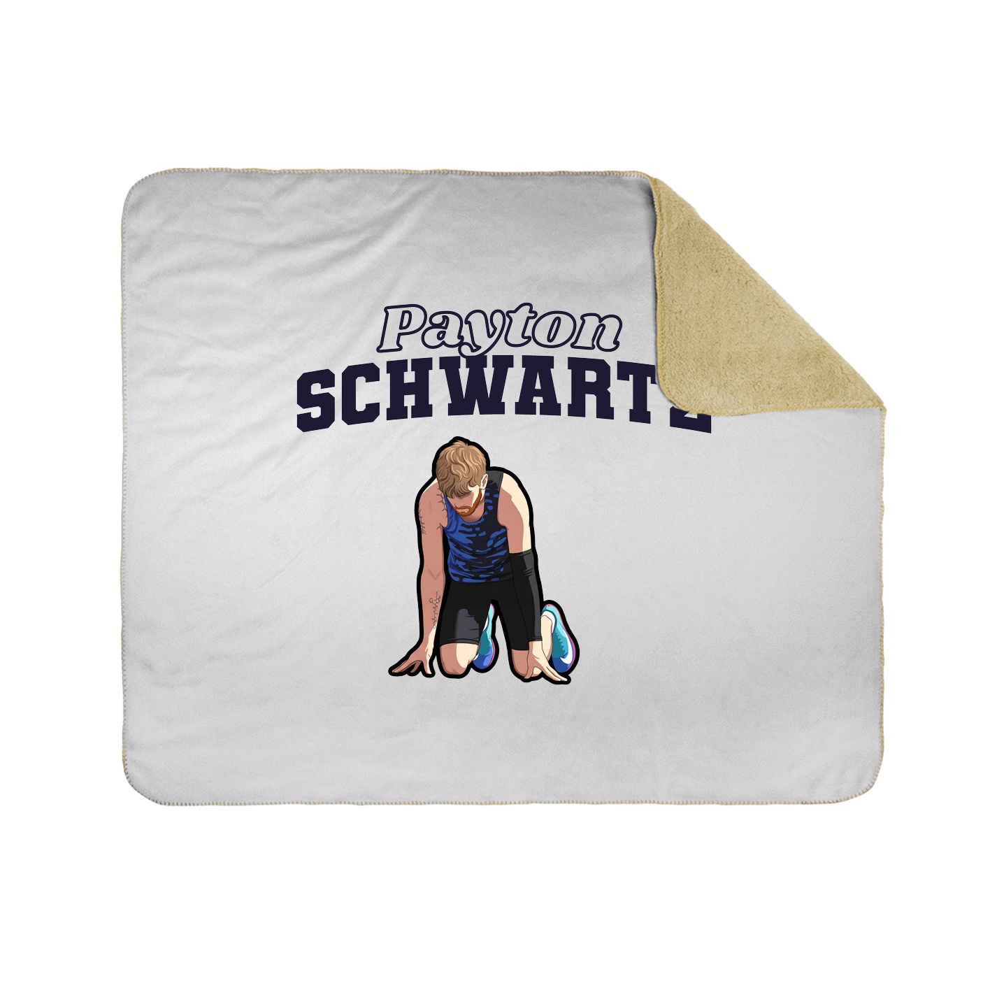Throw Blanket — Name Arch in White