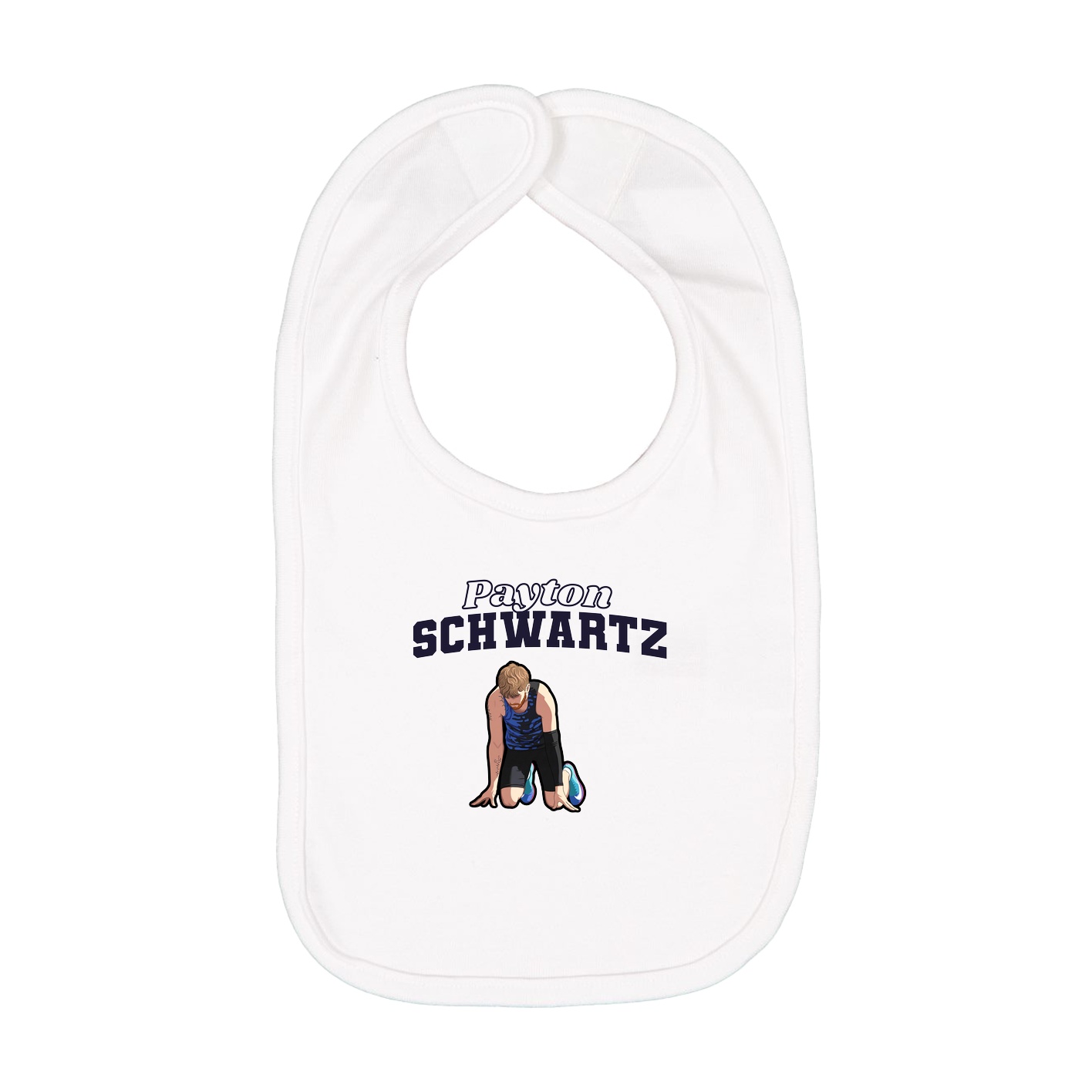 Infant Bib — Name Arch in White