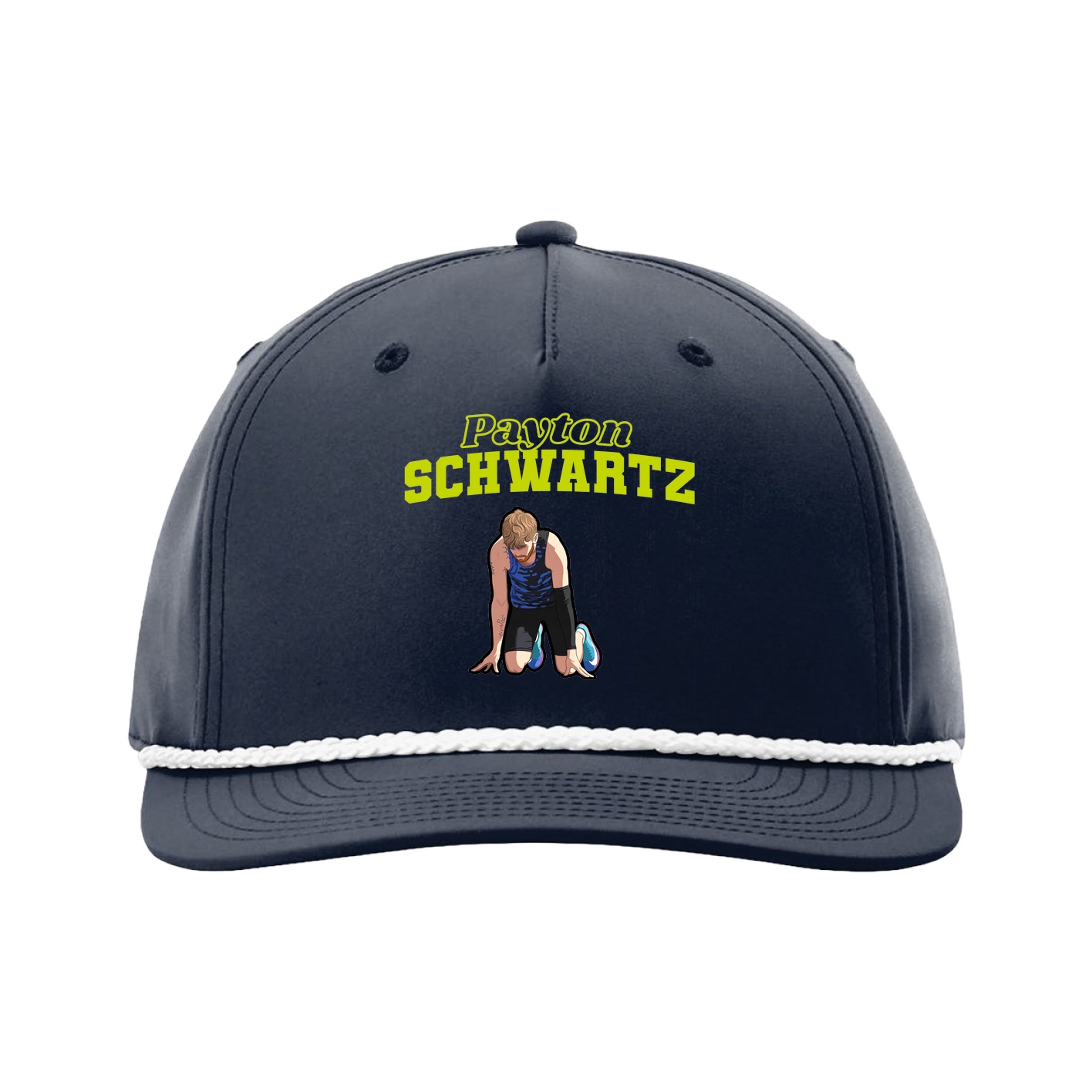Five-Panel Classic Rope Cap — Name Arch in Navy