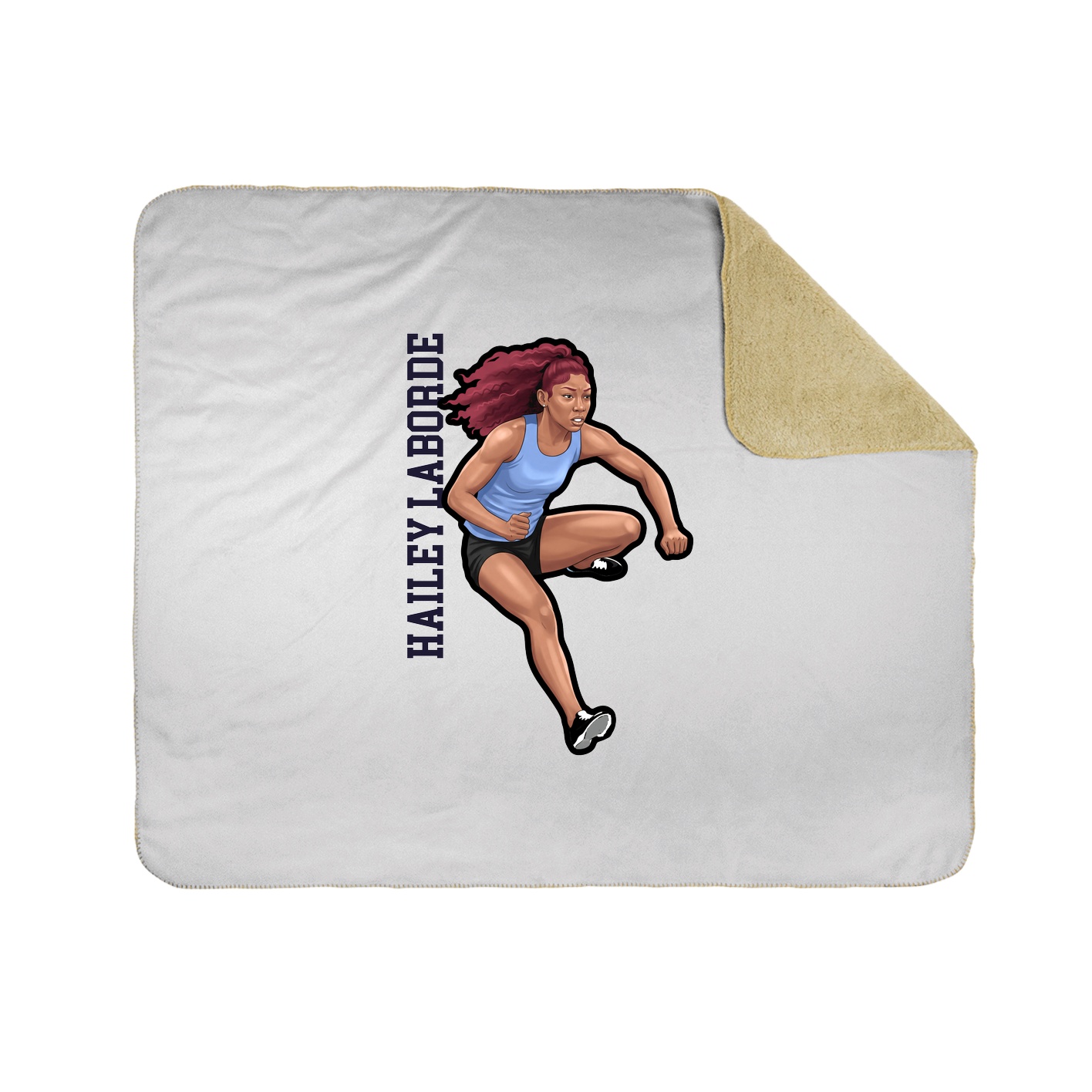 Throw Blanket — Name Vertical in White