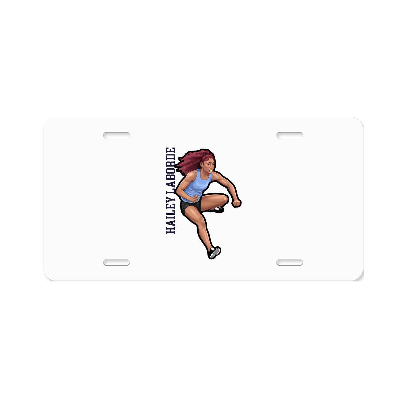 License Plate — Name Vertical in Classic