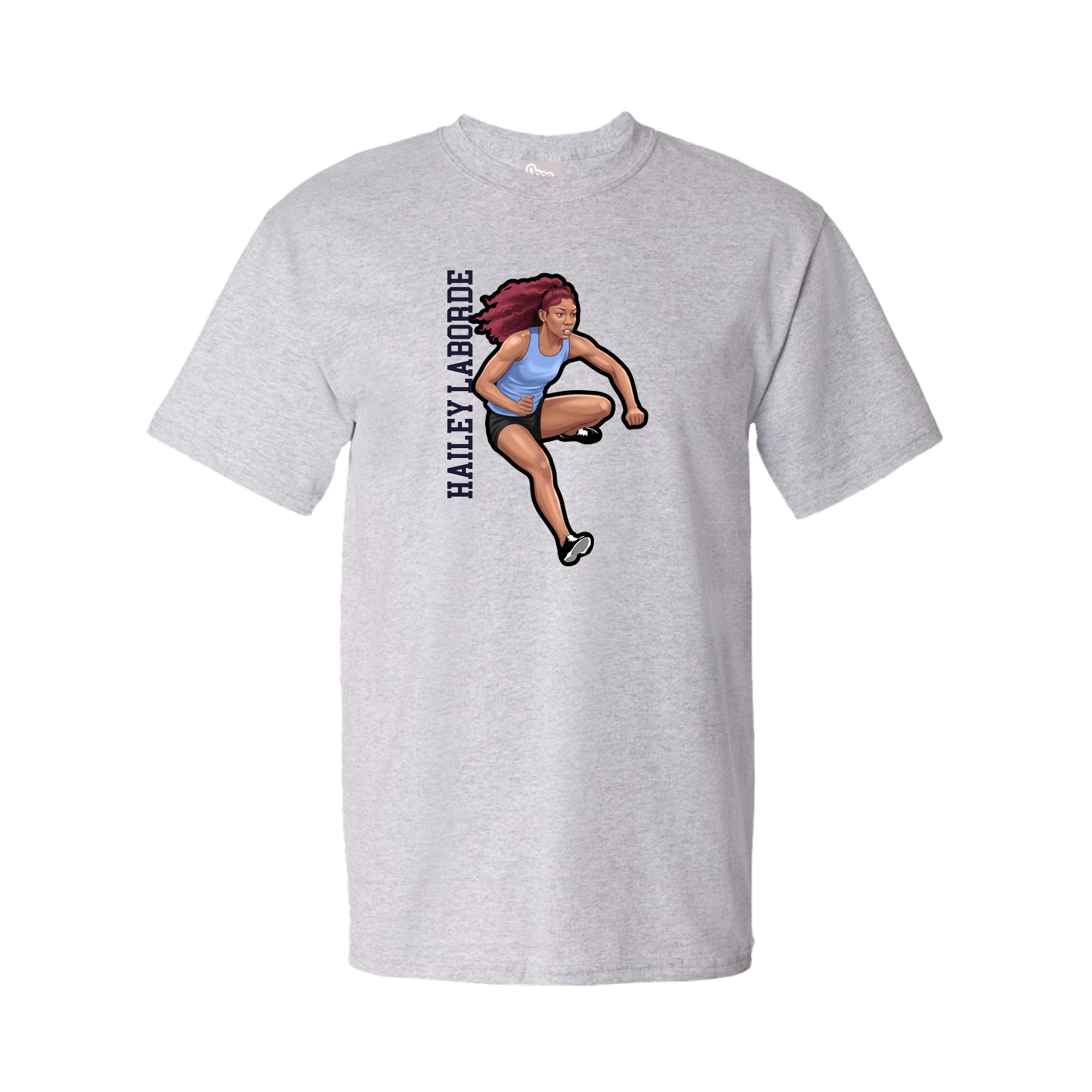 Youth Tee — Name Vertical in Grey