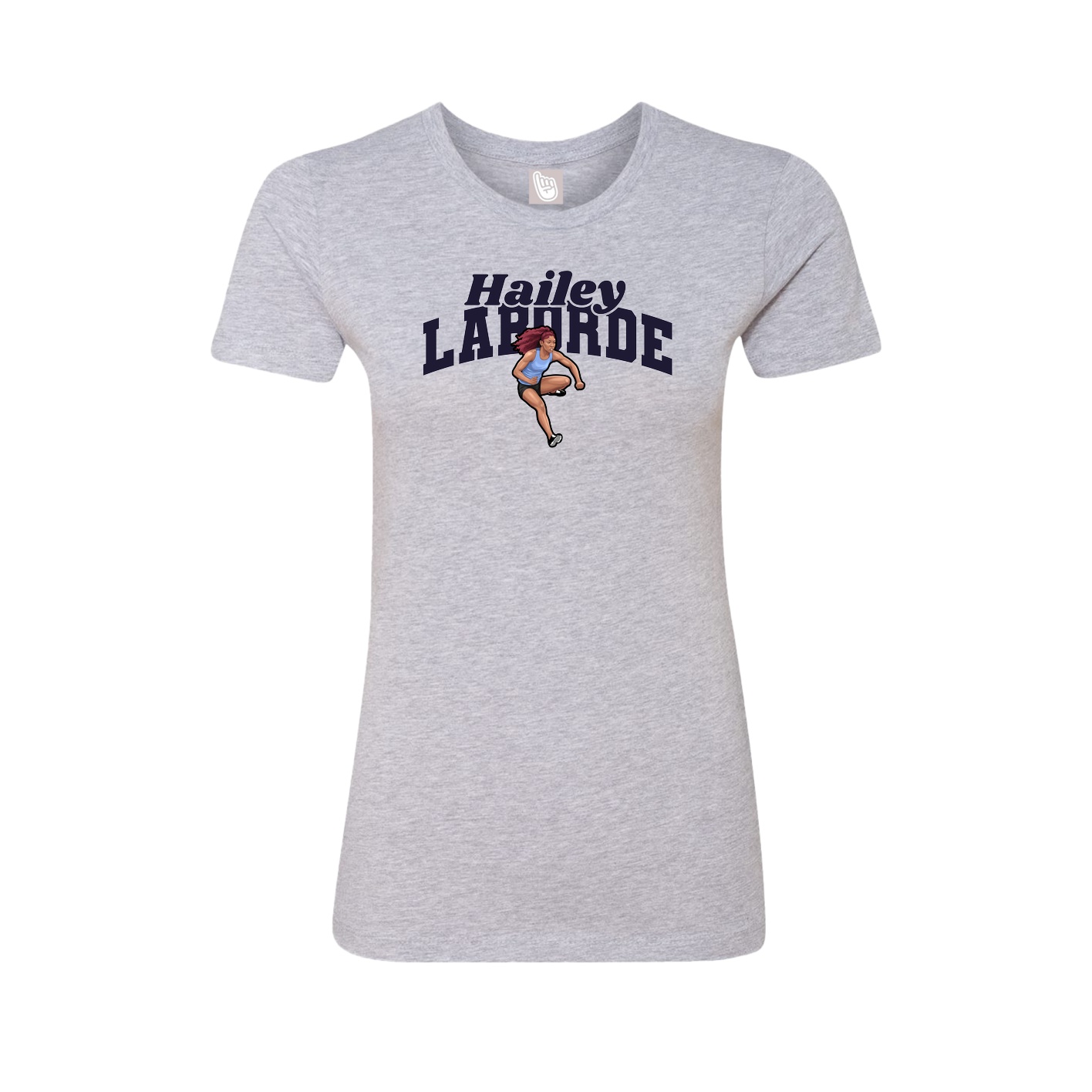 Fitted Women's Tee — Signature Arch in Grey