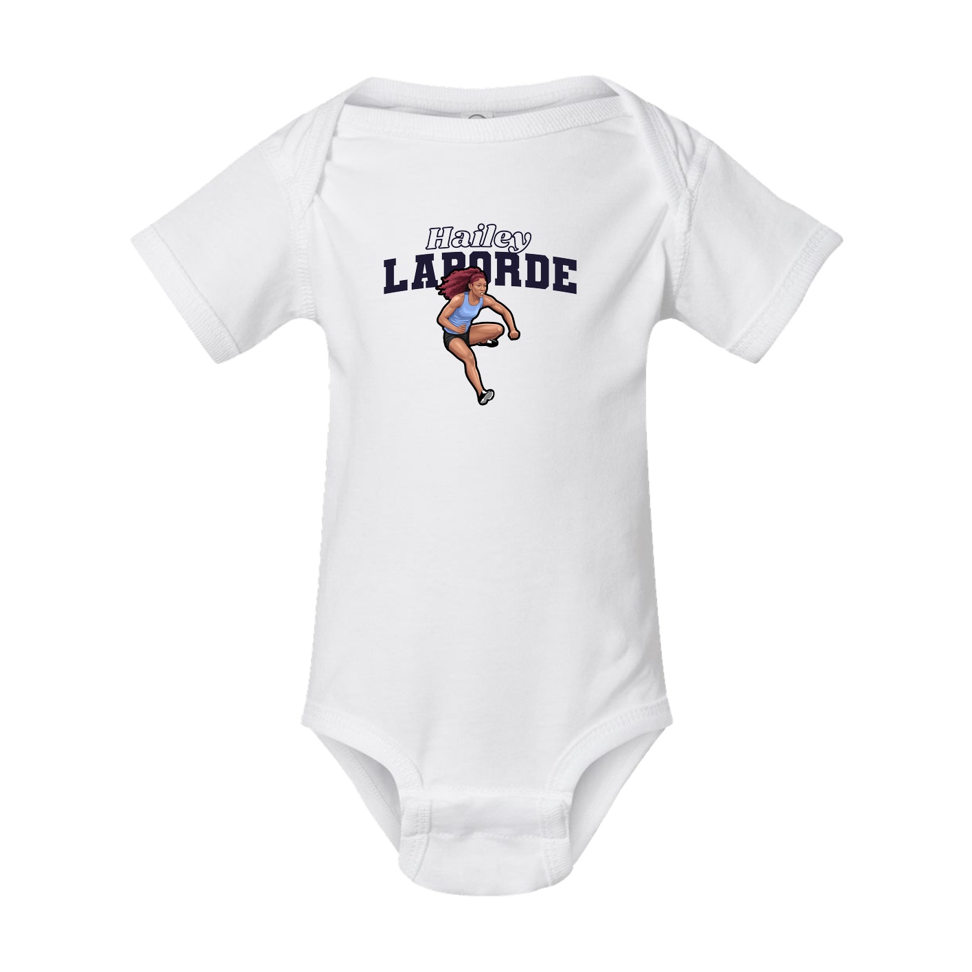 Baby Onesie — Name Arch in White