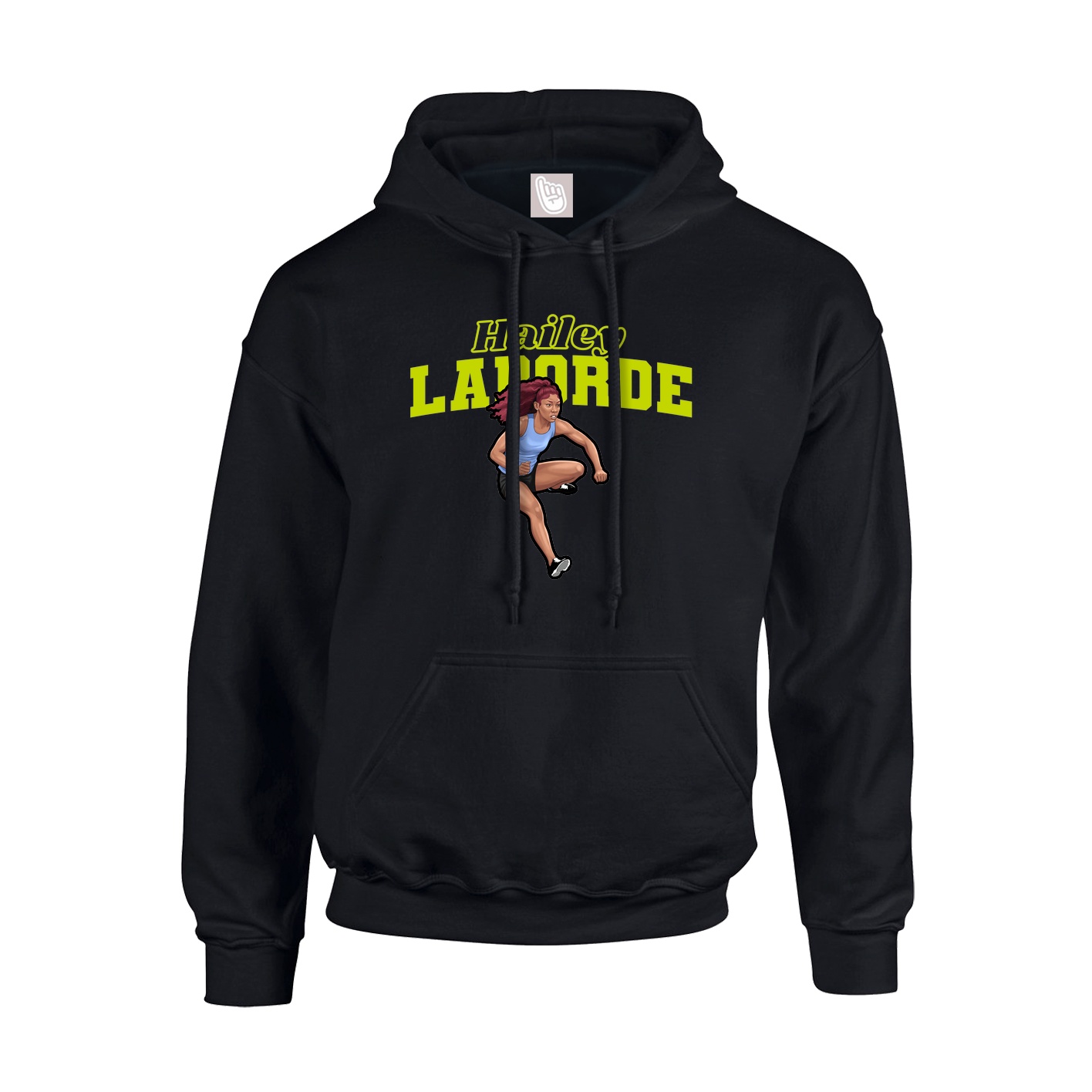 Youth Hoodie — Name Arch in Black