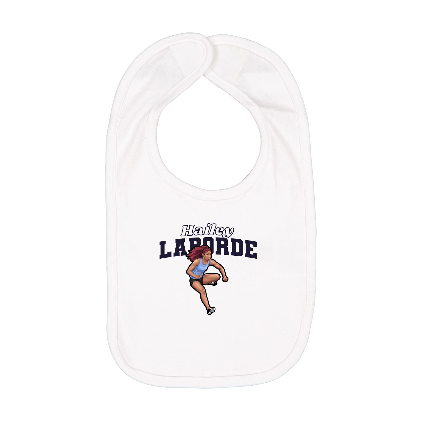 Infant Bib — Name Arch in White